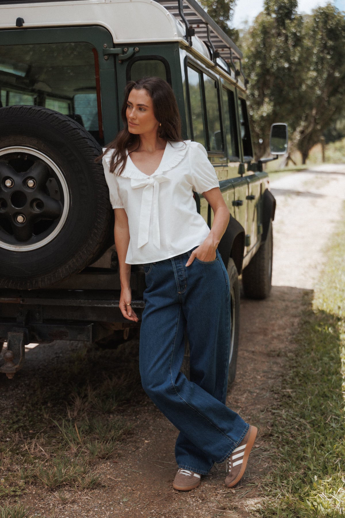 Fleming Frill Collar Shirt in White – view 9 of 9