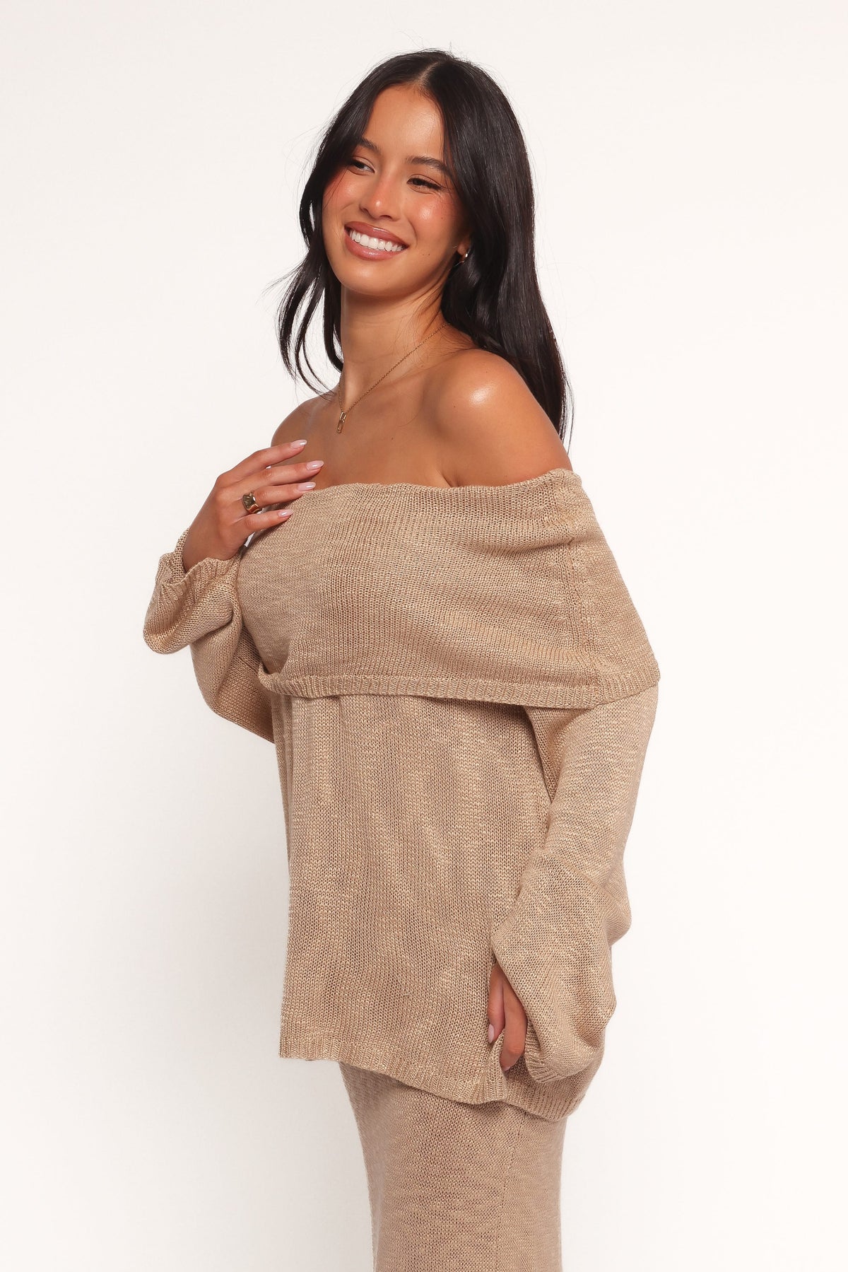 Indya Off Shoulder Top in Mocha – view 8 of 10