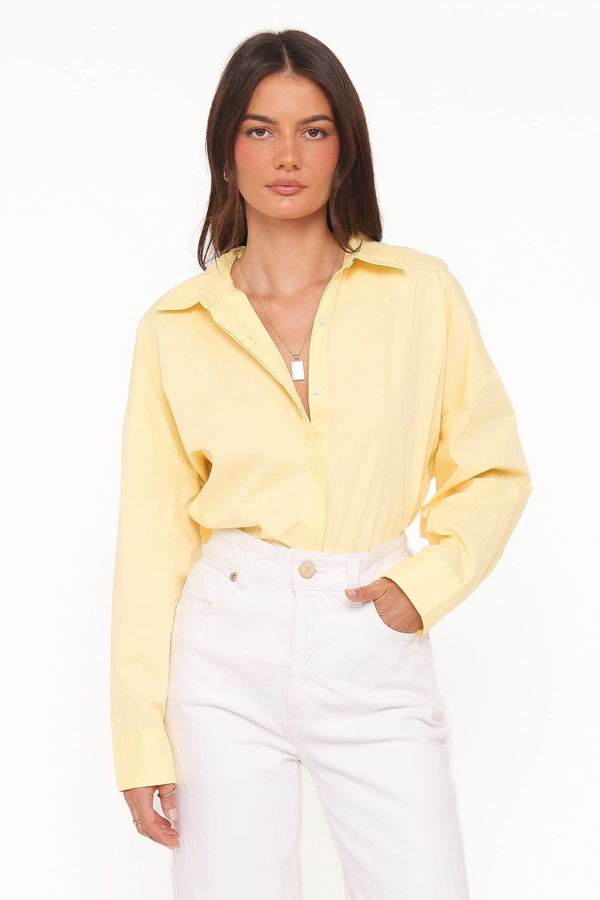 Inez Scallop Shirt in Yellow – view 1 of 7