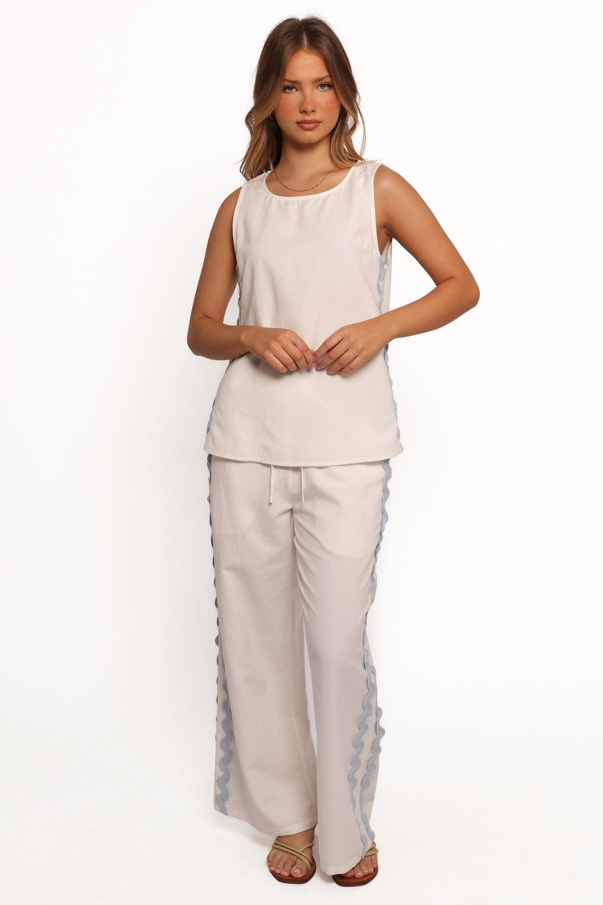 Jasinta Top in Cream Blue – view 9 of 10