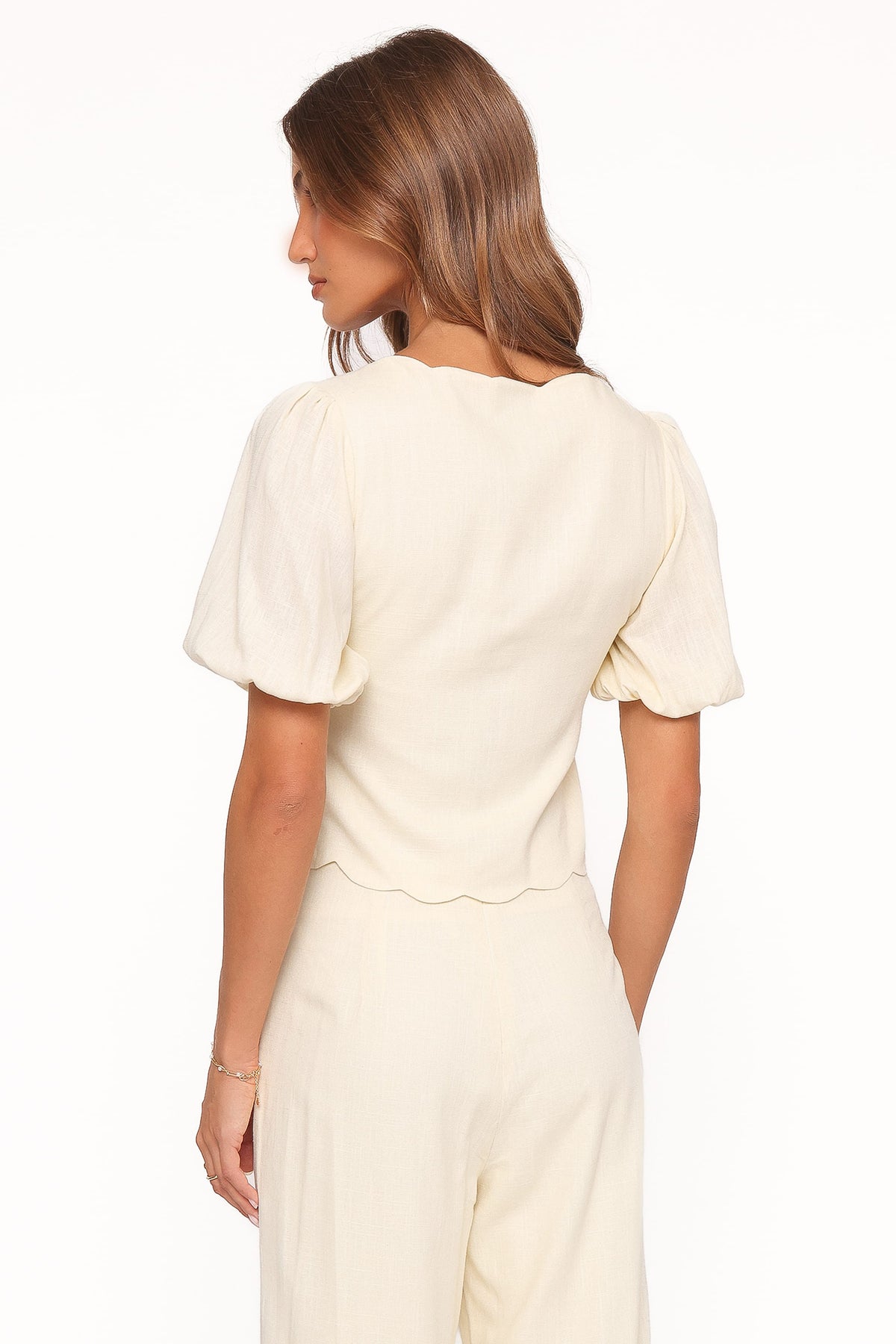 Jensen Scallop Hem Top in Butter Yellow – view 5 of 6