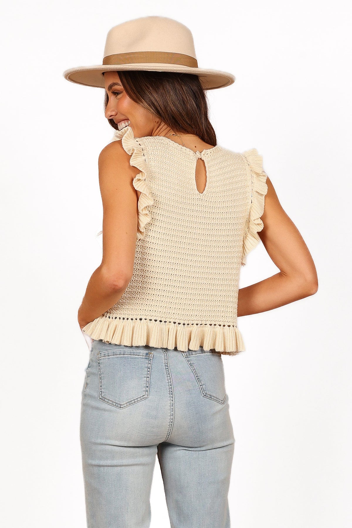 Katia Frill Knitted Top in Cream – view 5 of 9