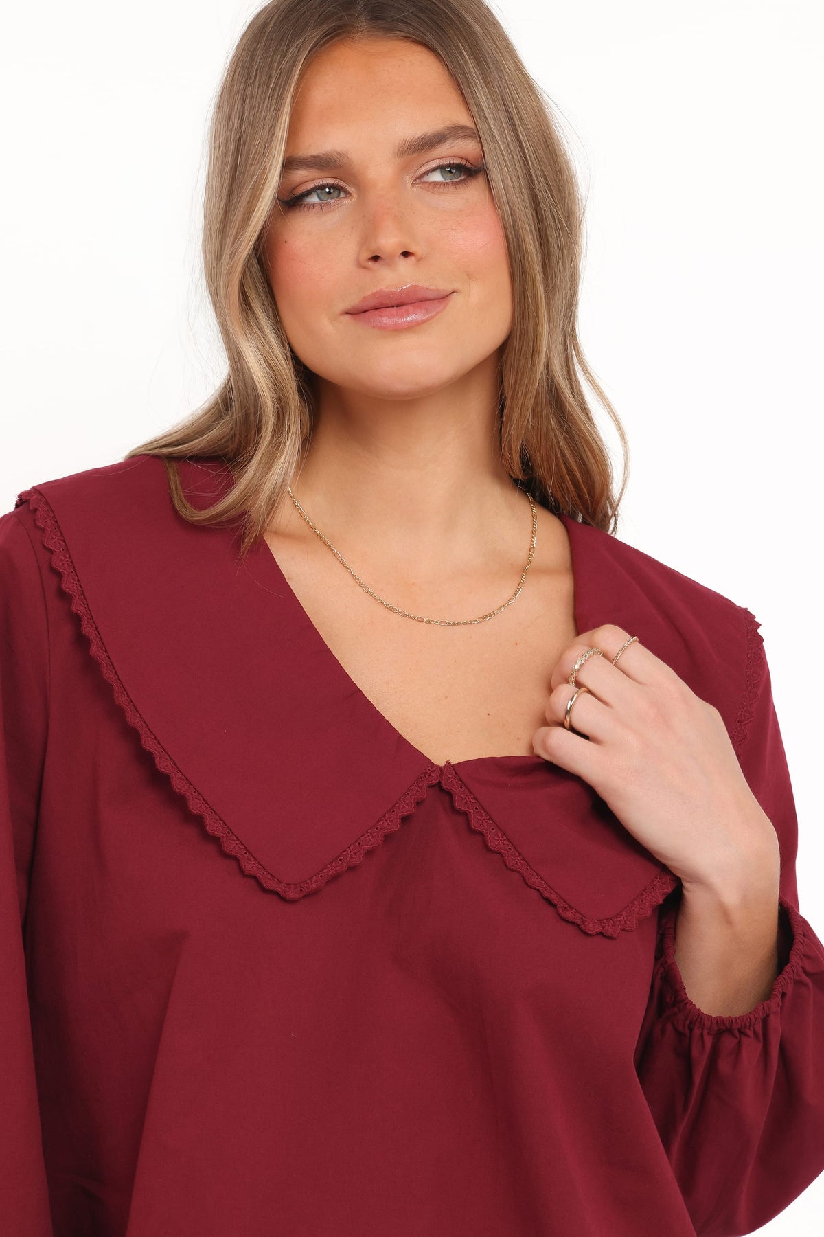Kenna Long Sleeve Top in Burg – view 3 of 7