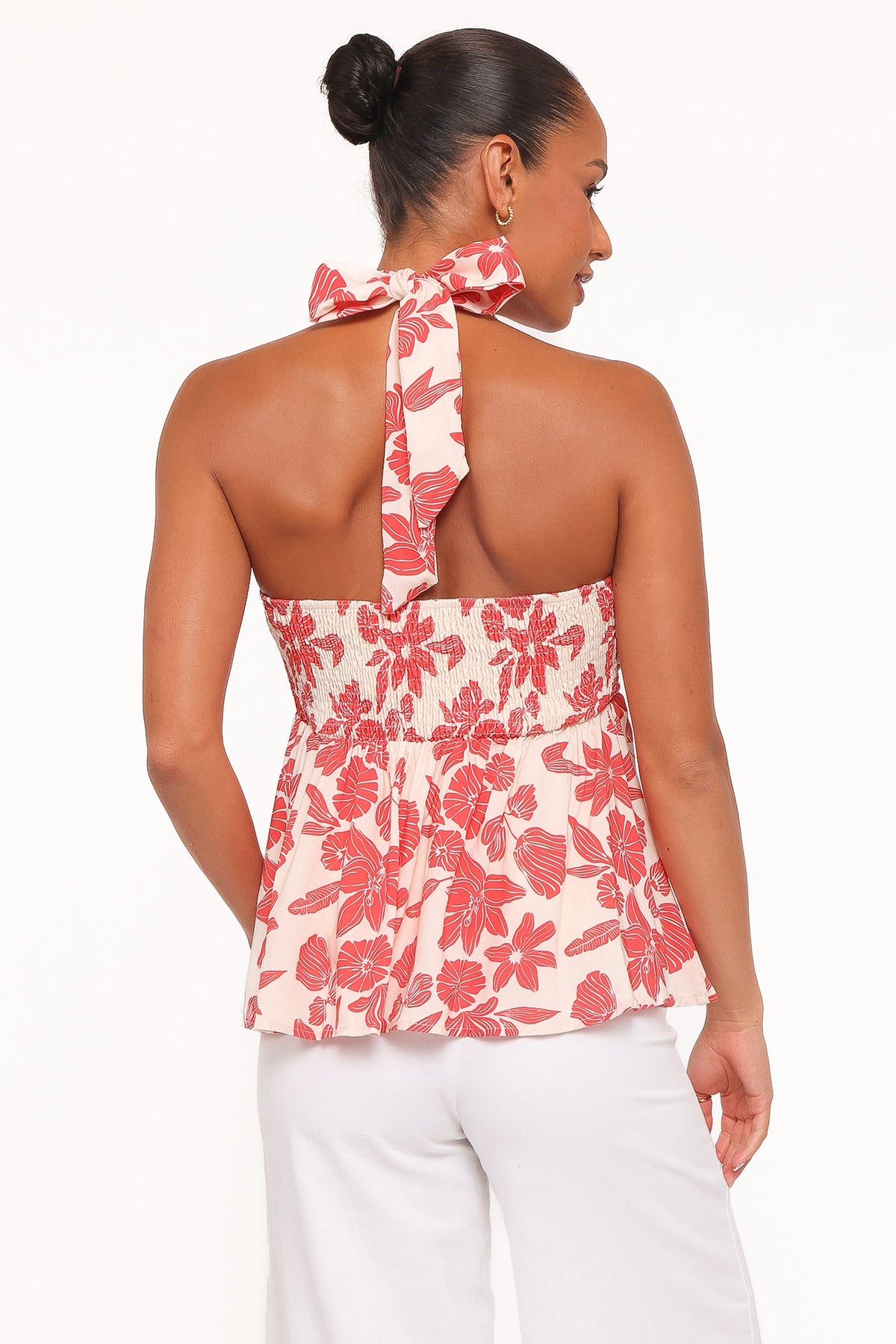 Klara Halter Top in Red Floral – view 2 of 6