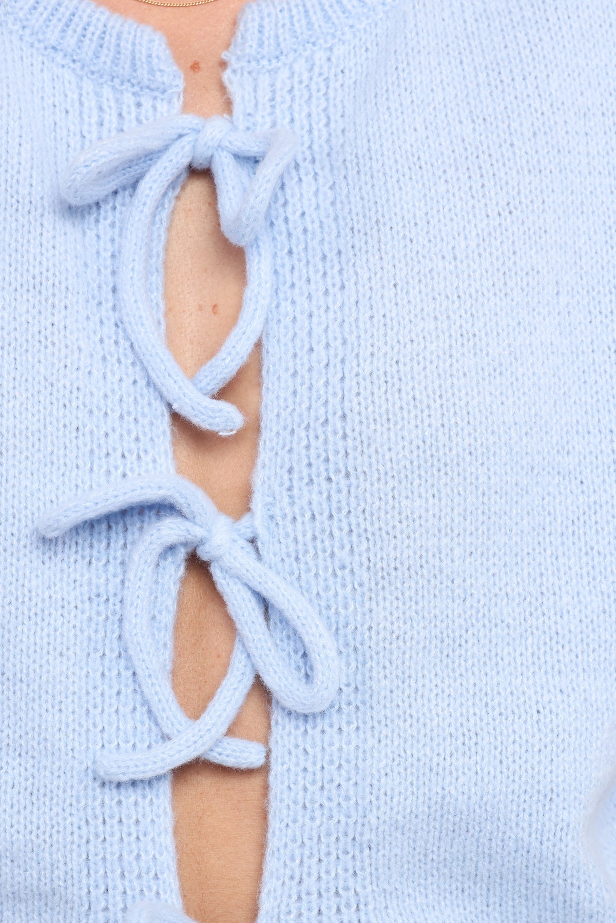 Koskie Tie Knit Top in Blue – view 7 of 8