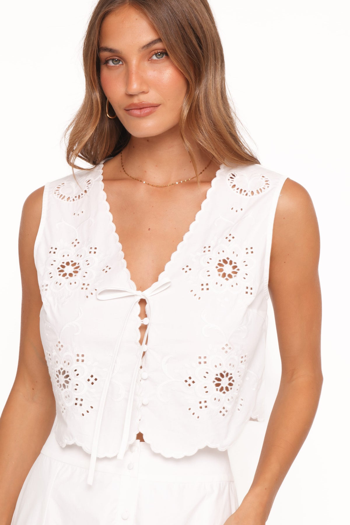 Kye Top in White Broderie – view 2 of 6