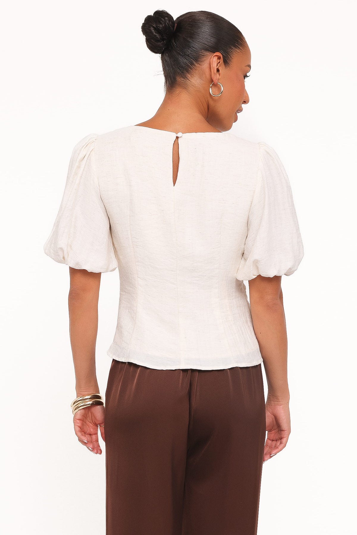 Laurel Puff Sleeve Top in Ivory – view 4 of 7