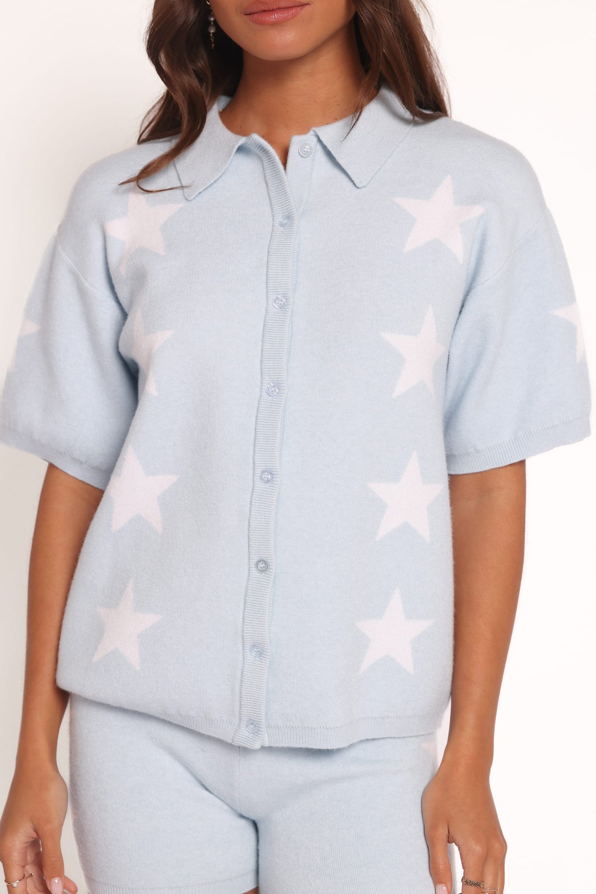 Lela Knitted Shirt in Light Blue Stars – view 3 of 8