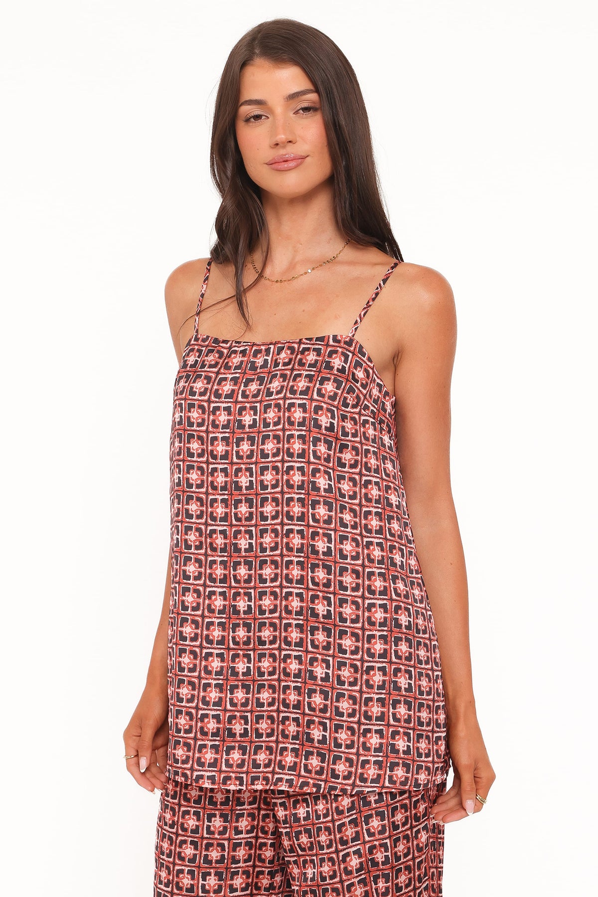 Lexi Top in Red Geometric – view 4 of 8
