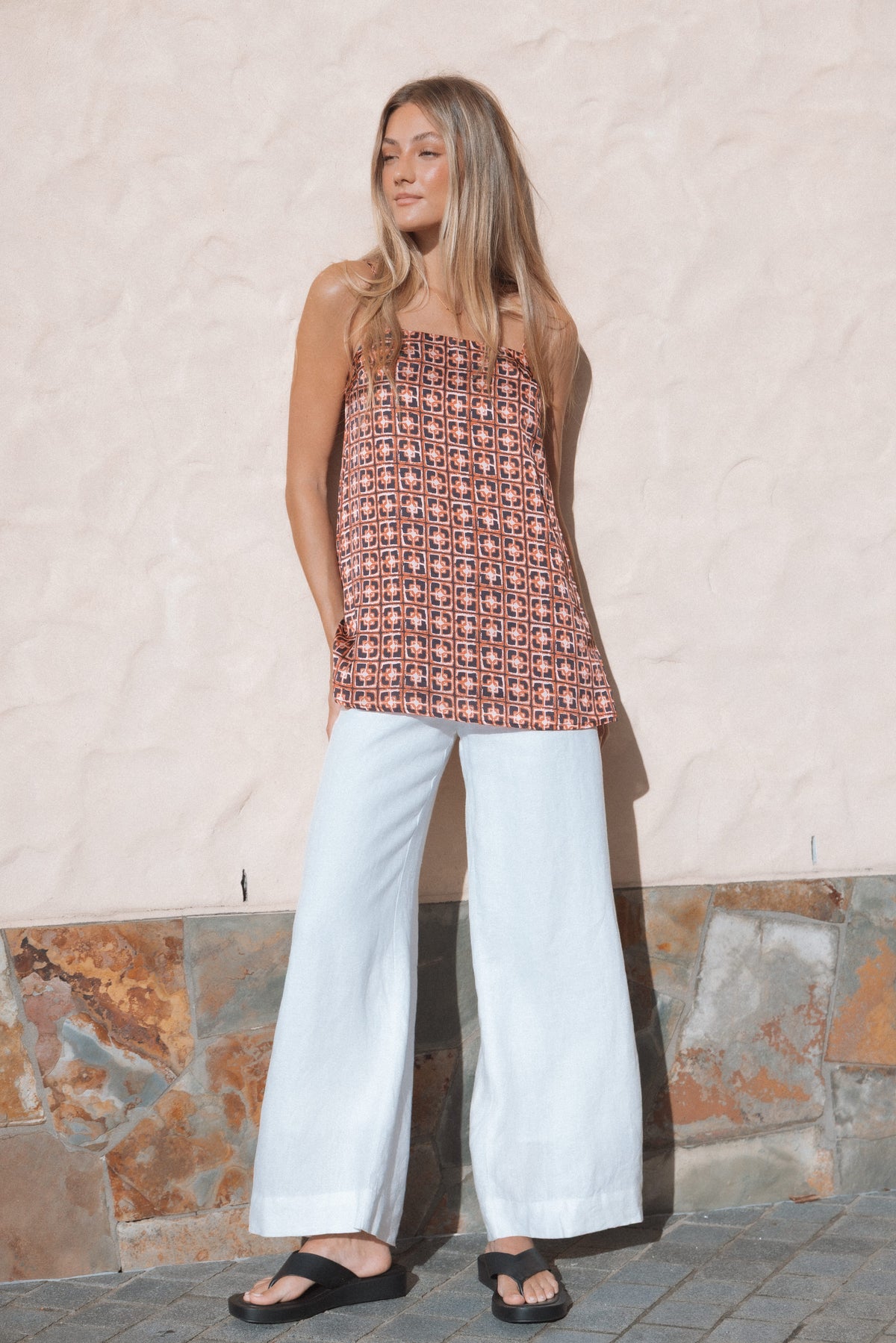 Lexi Top in Red Geometric – view 8 of 8