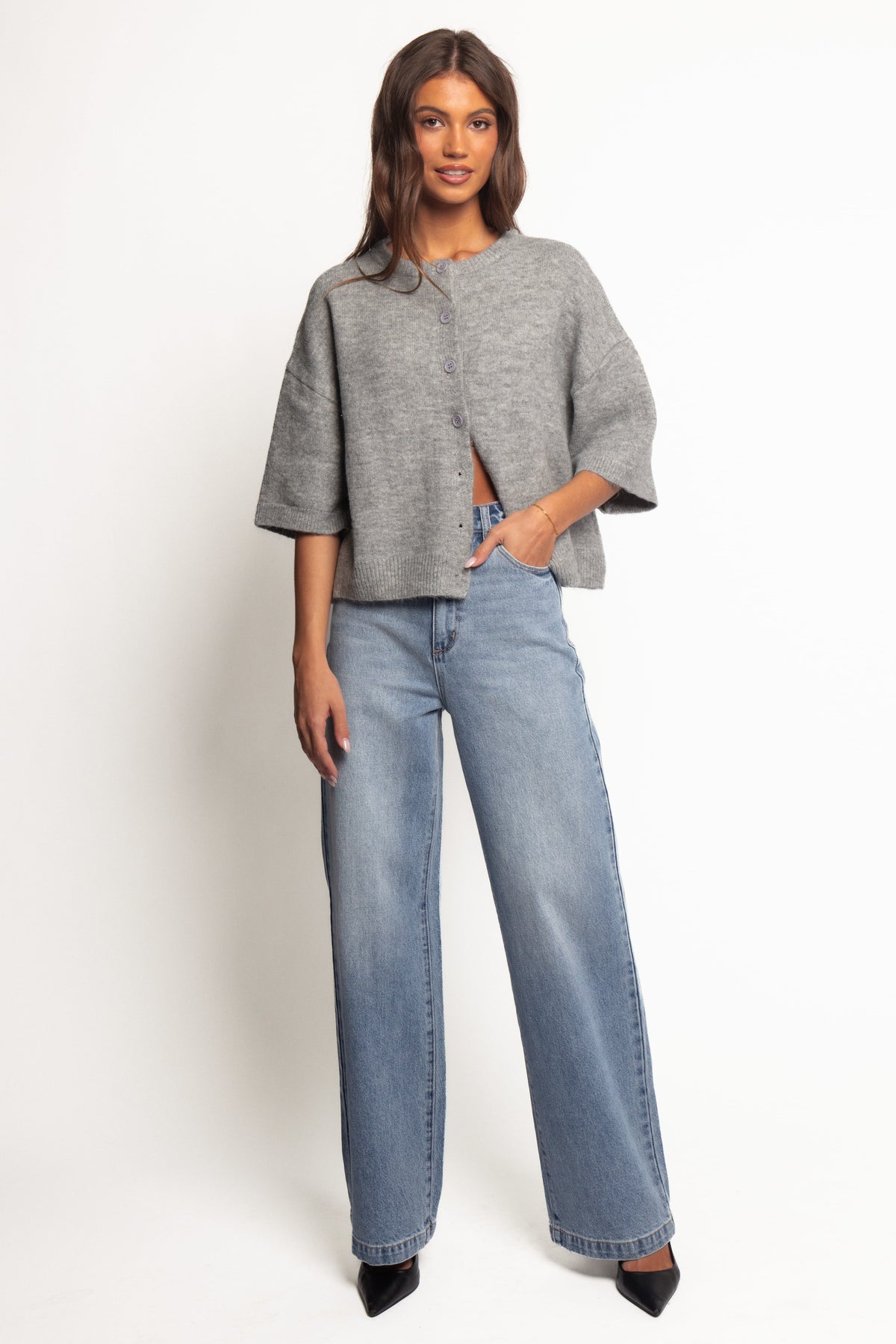 Lilith Knit Top in Grey – view 6 of 7