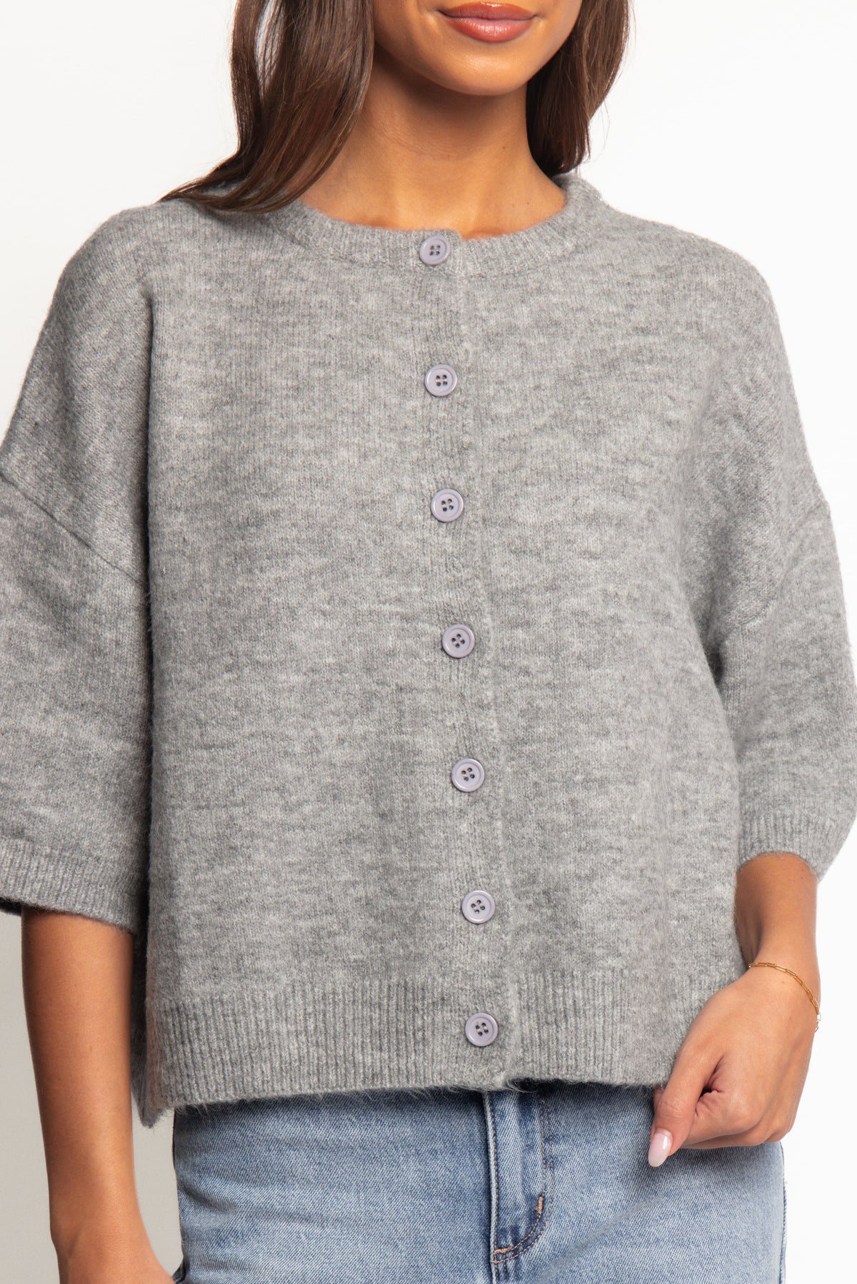 Lilith Knit Top in Grey – view 3 of 7