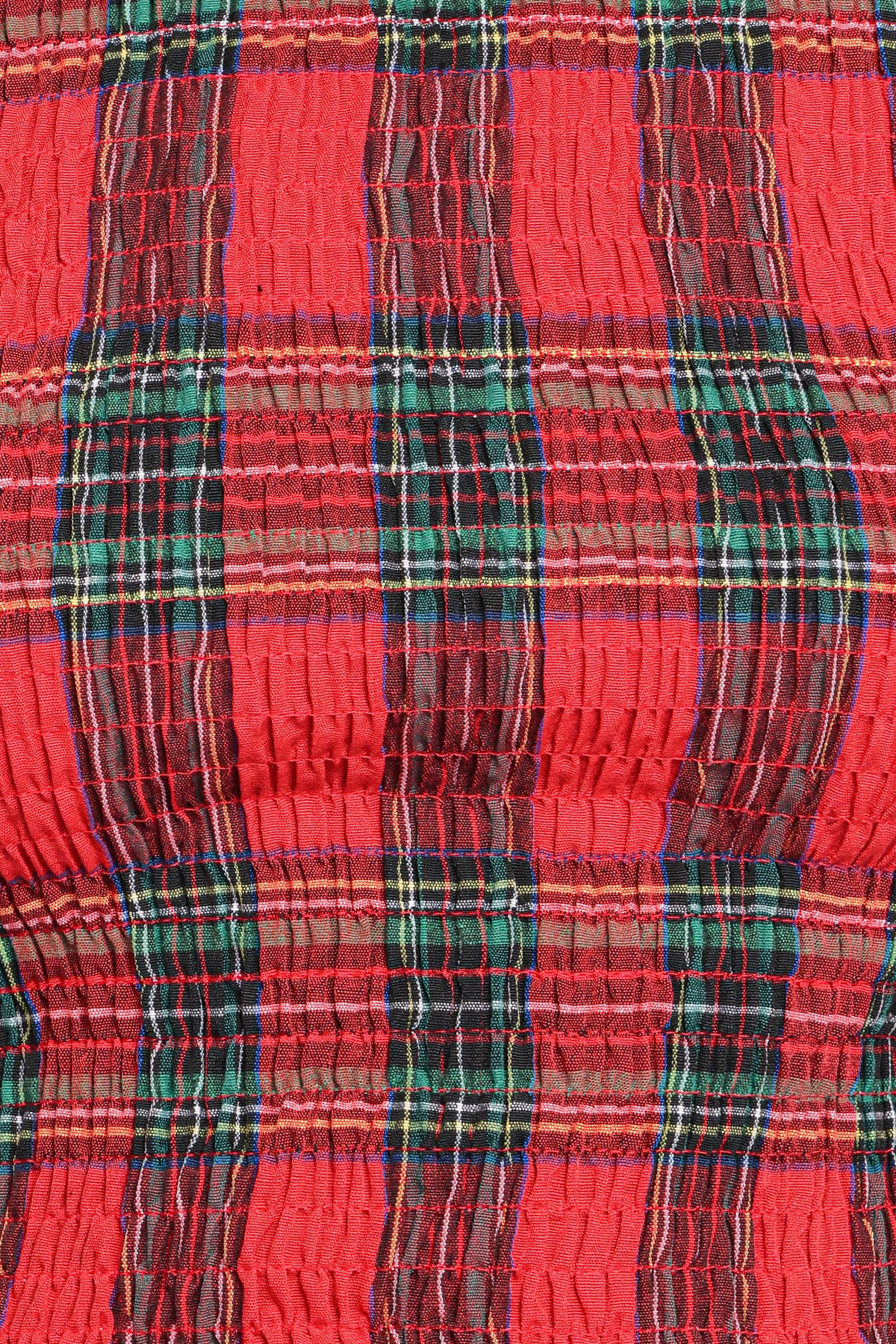 Lillee Ruched Top in Red Plaid – view 7 of 8