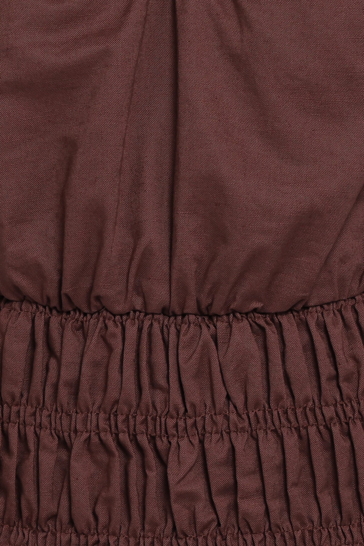 Lucilla Shirred Waist Top in Chocolate – view 7 of 8