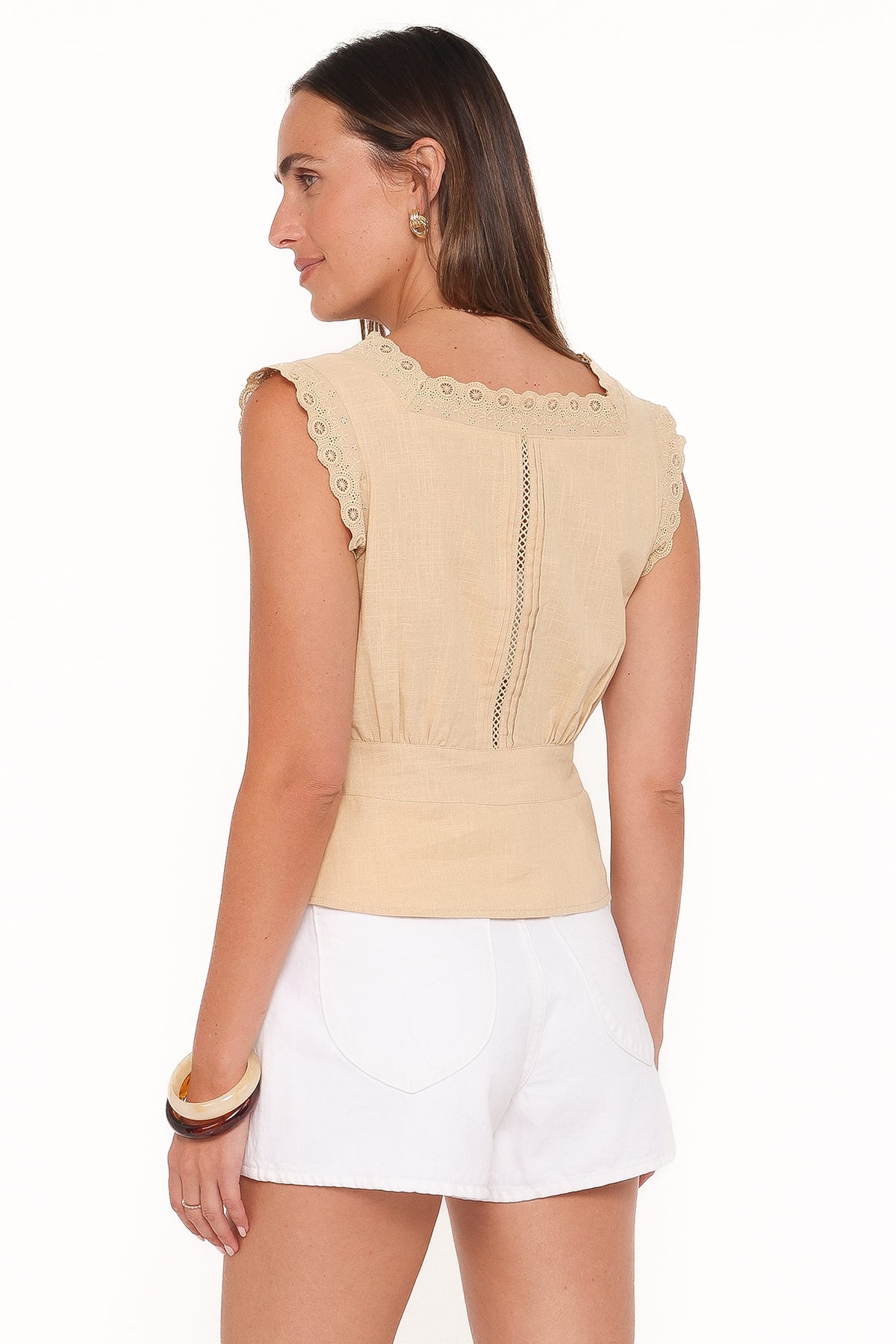 Luke Button Top in Khaki – view 4 of 6
