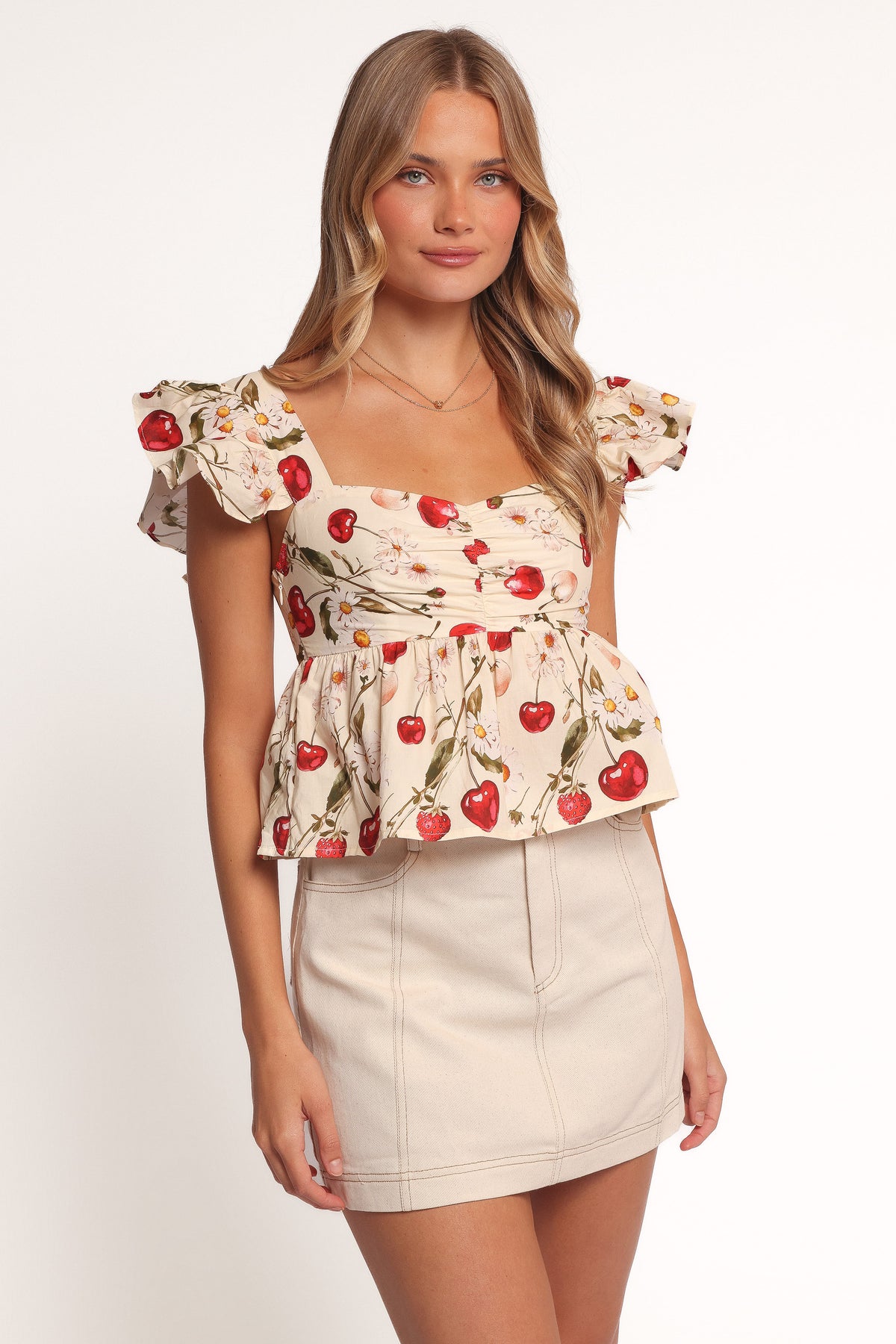 Lyric Ruffle Top in Mon Cheri – view 1 of 7