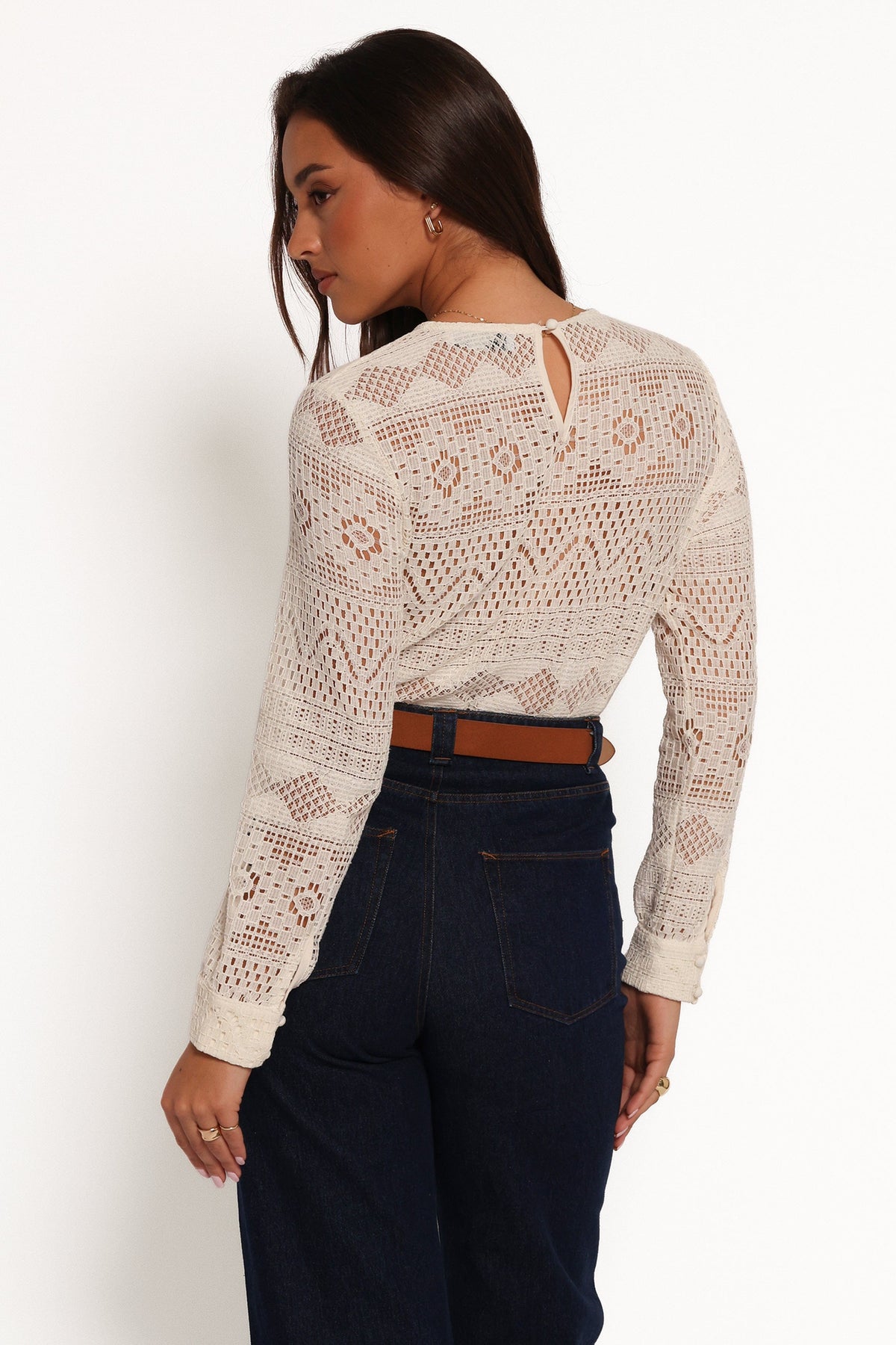 Maddot Long Sleeve Top in Cream – view 4 of 7