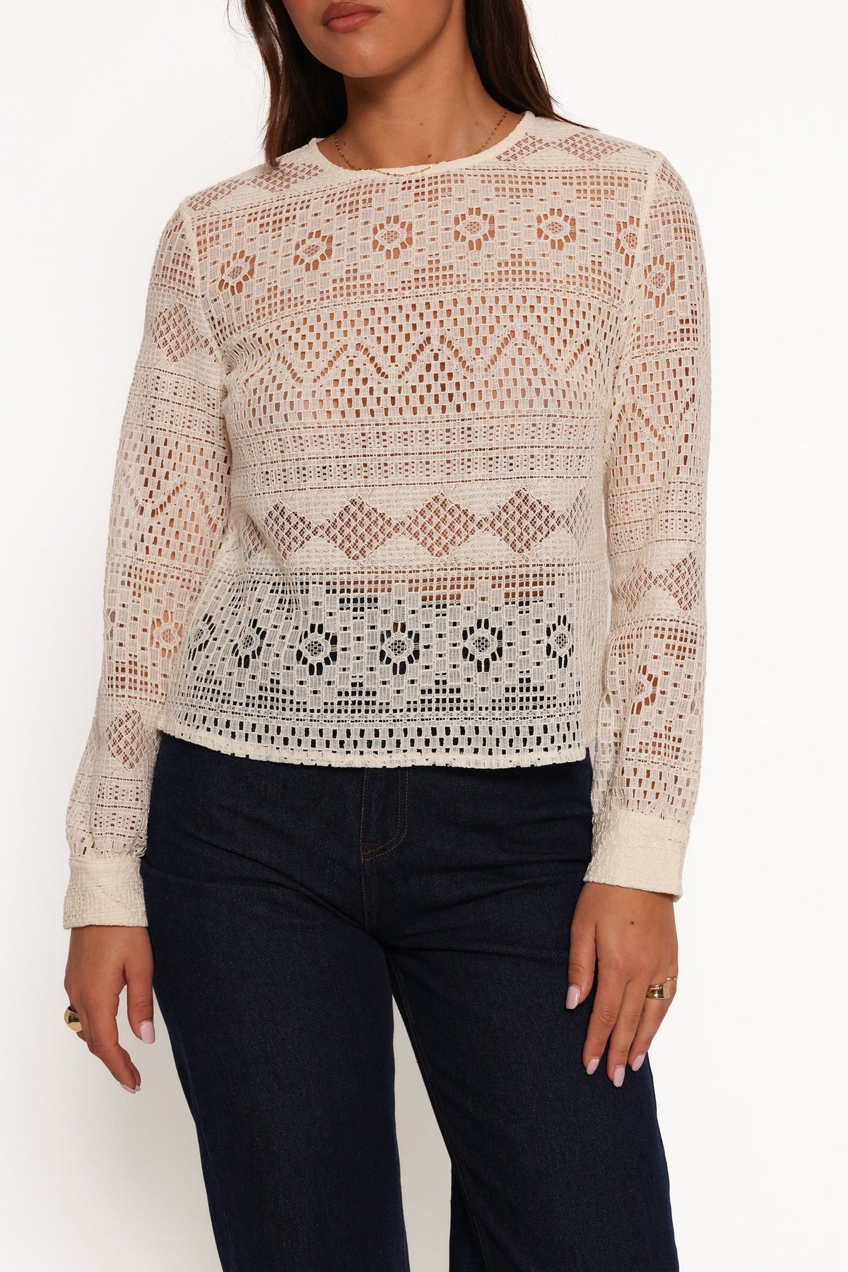 Maddot Long Sleeve Top in Cream – view 6 of 7