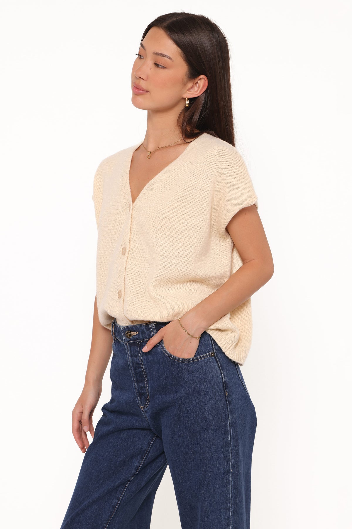Mariana Knit Vest in Lemon – view 3 of 6