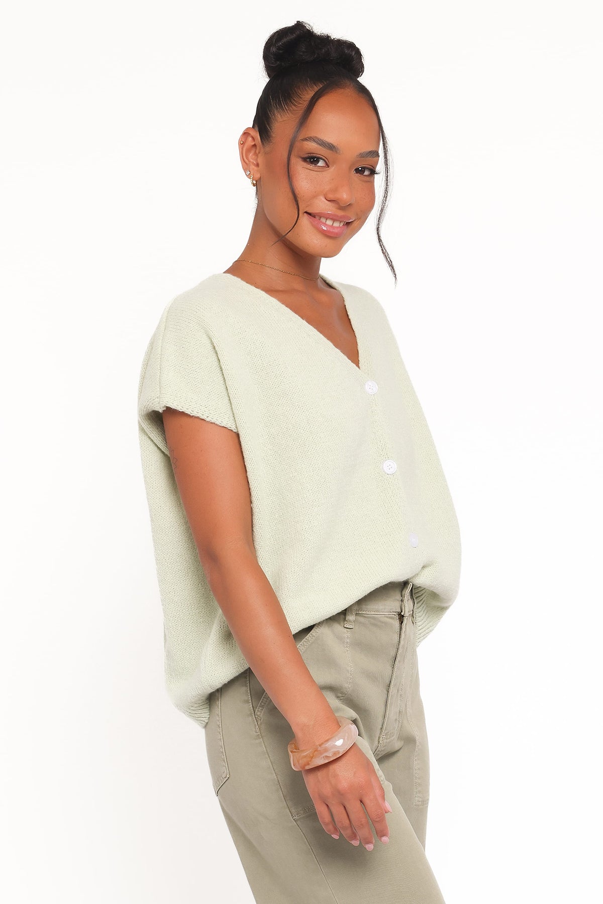 Mariana Knit Vest in Sage – view 4 of 7