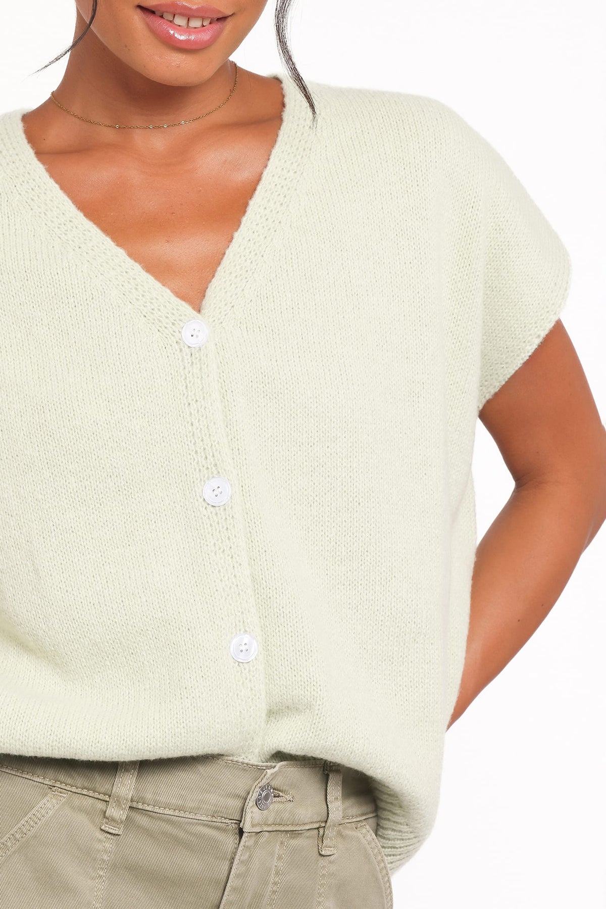 Mariana Knit Vest in Sage – view 3 of 7