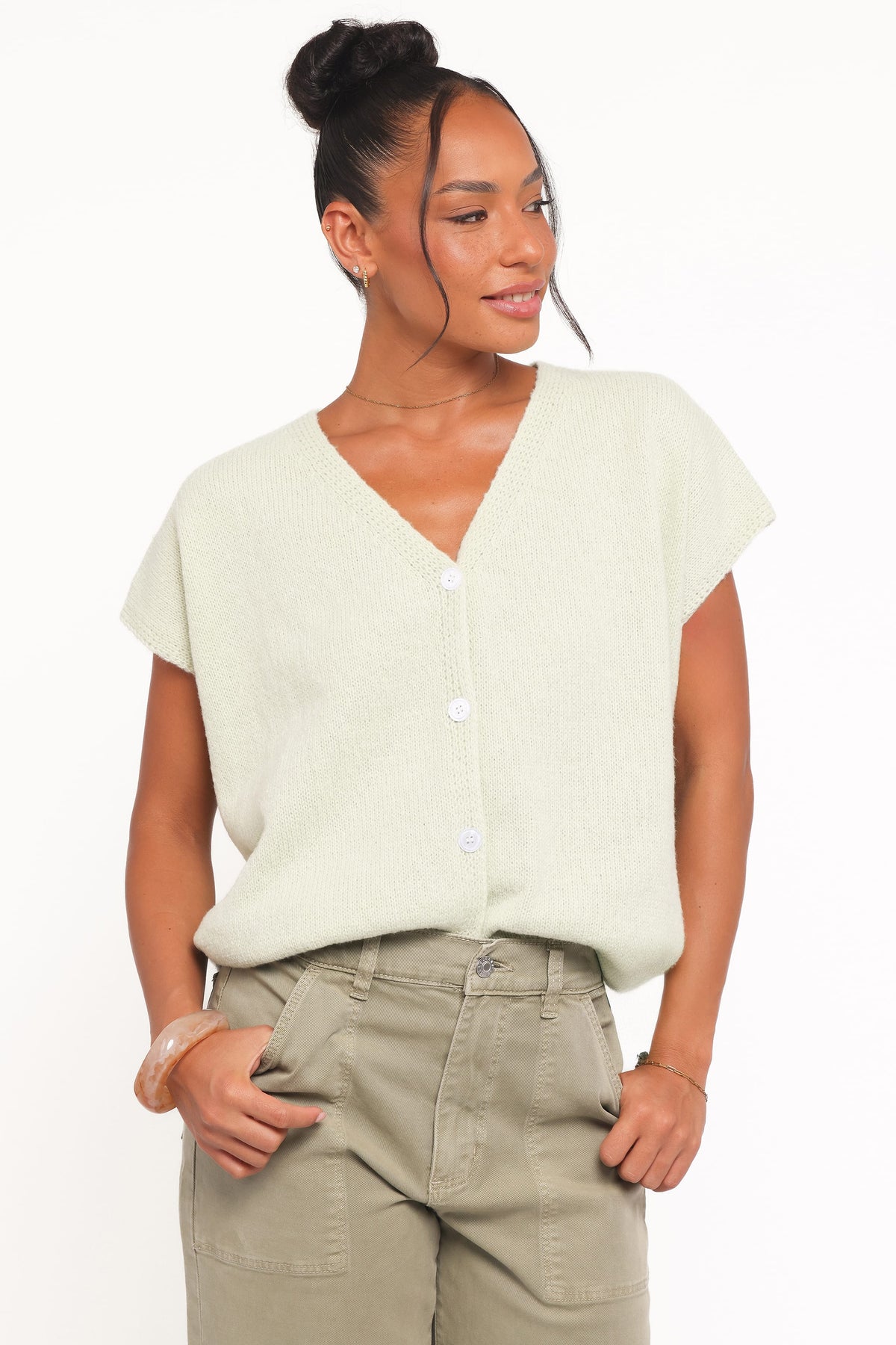 Mariana Knit Vest in Sage – view 2 of 7