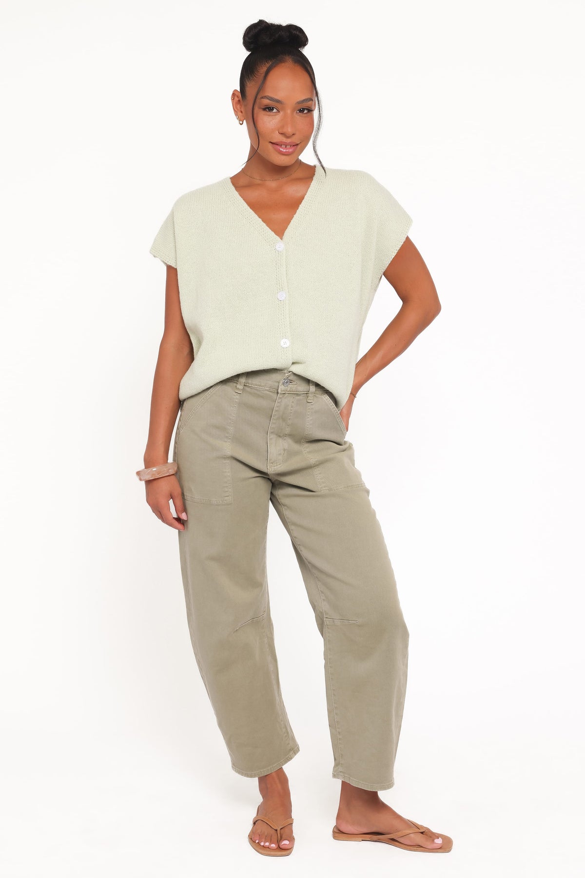 Mariana Knit Vest in Sage – view 6 of 7