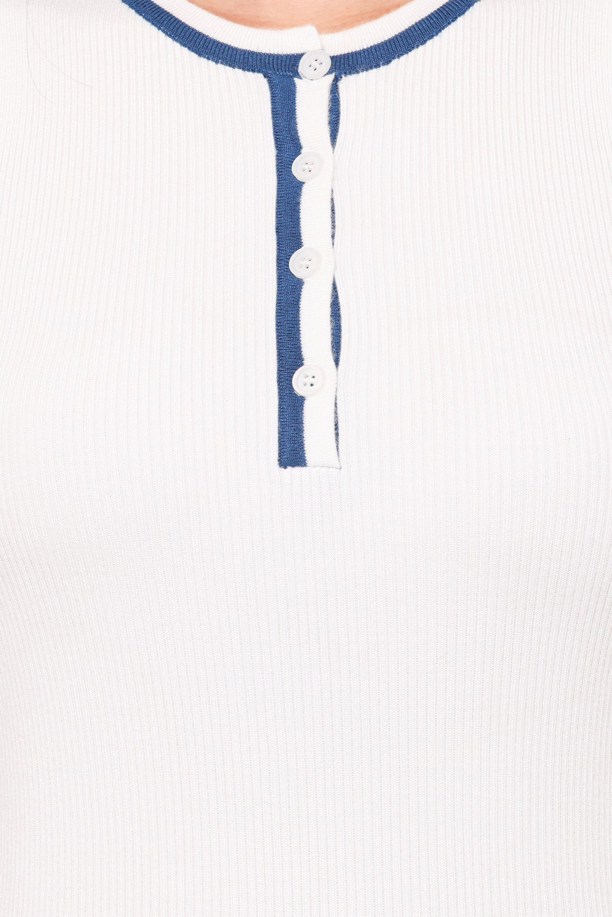 Marion Henley Knitted Tank Top in White – view 7 of 8