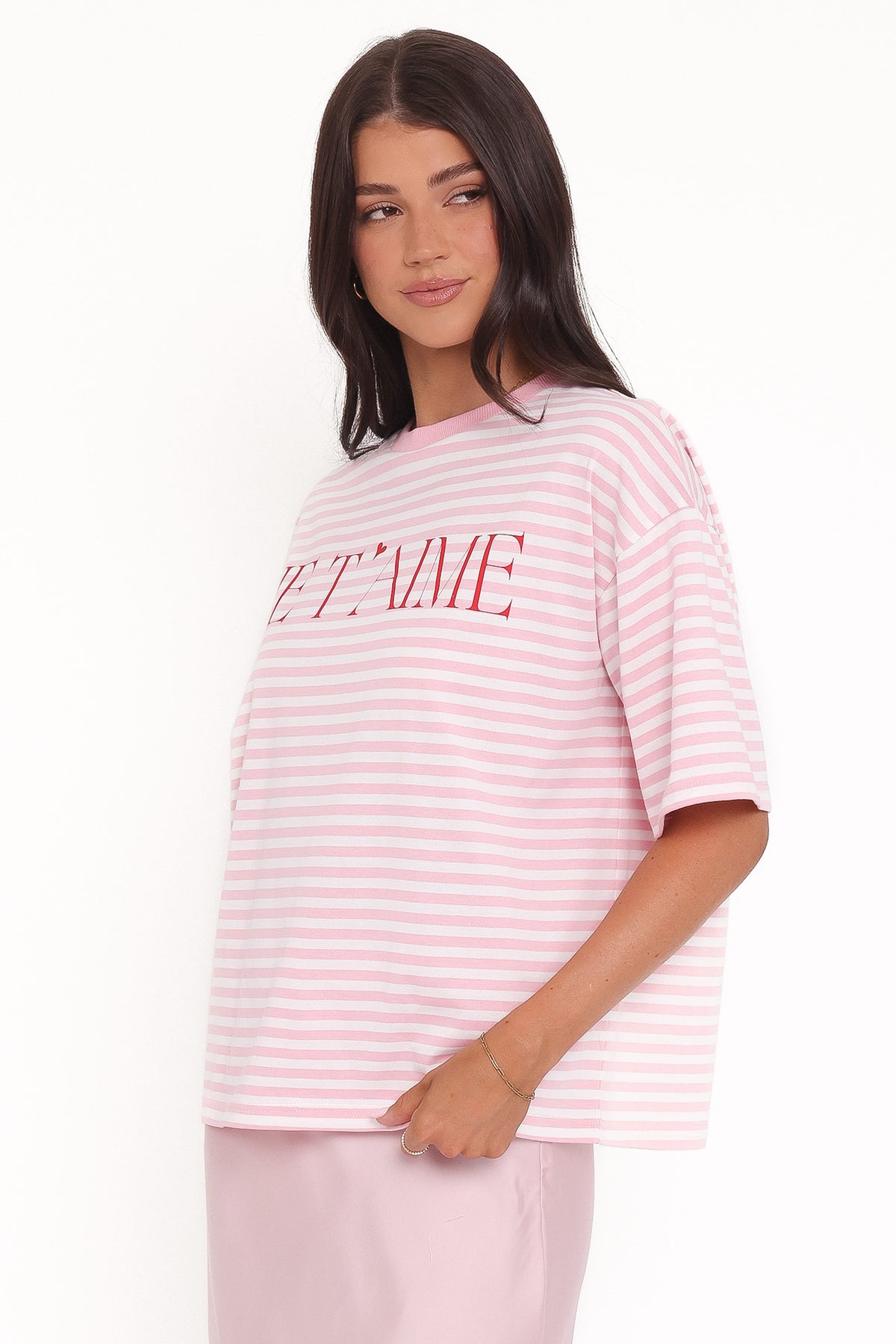 Marly Je T'Aime Tee in Pink Stripe – view 4 of 8