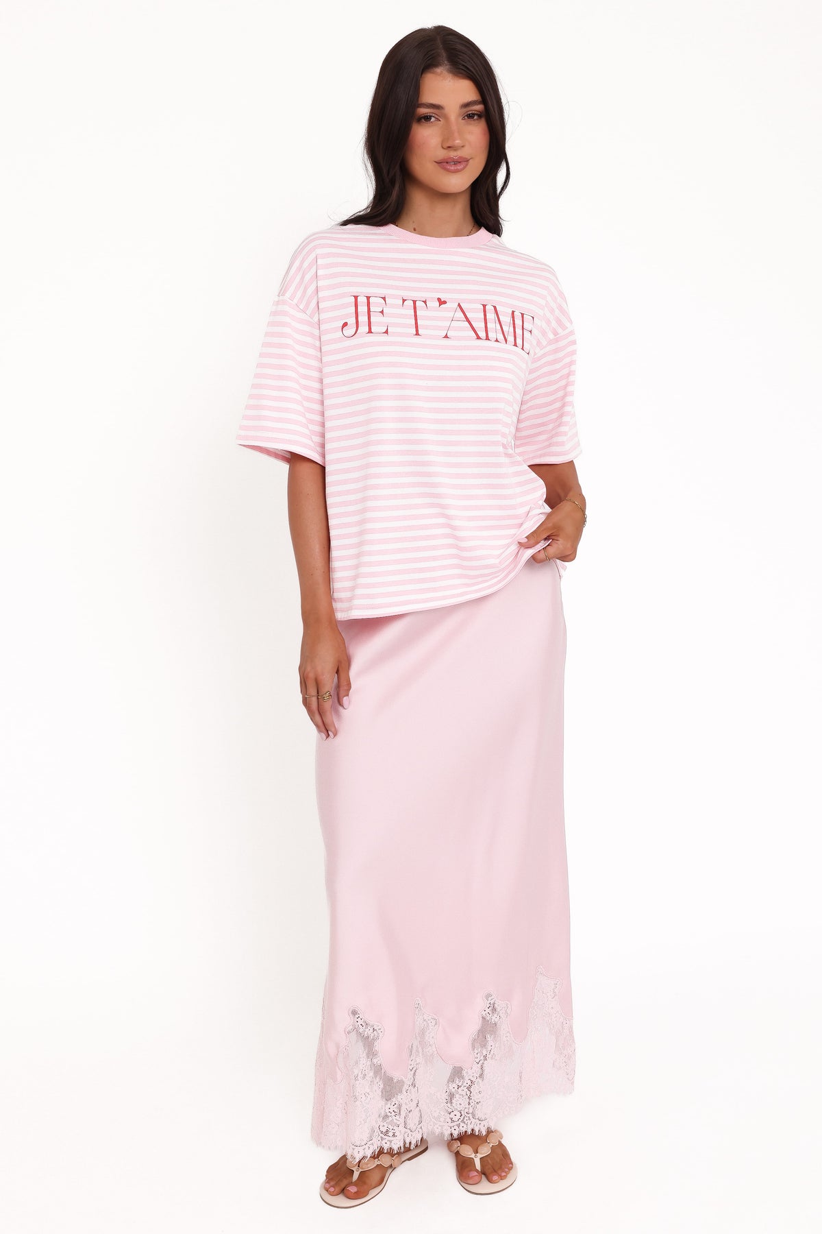 Marly Je T'Aime Tee in Pink Stripe – view 2 of 8