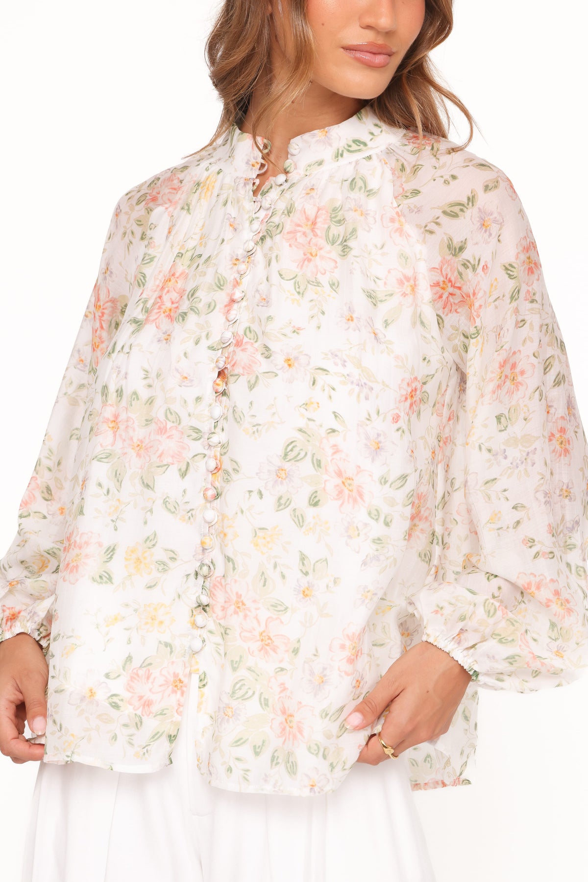 Marni Top in White Multi Floral – view 7 of 9