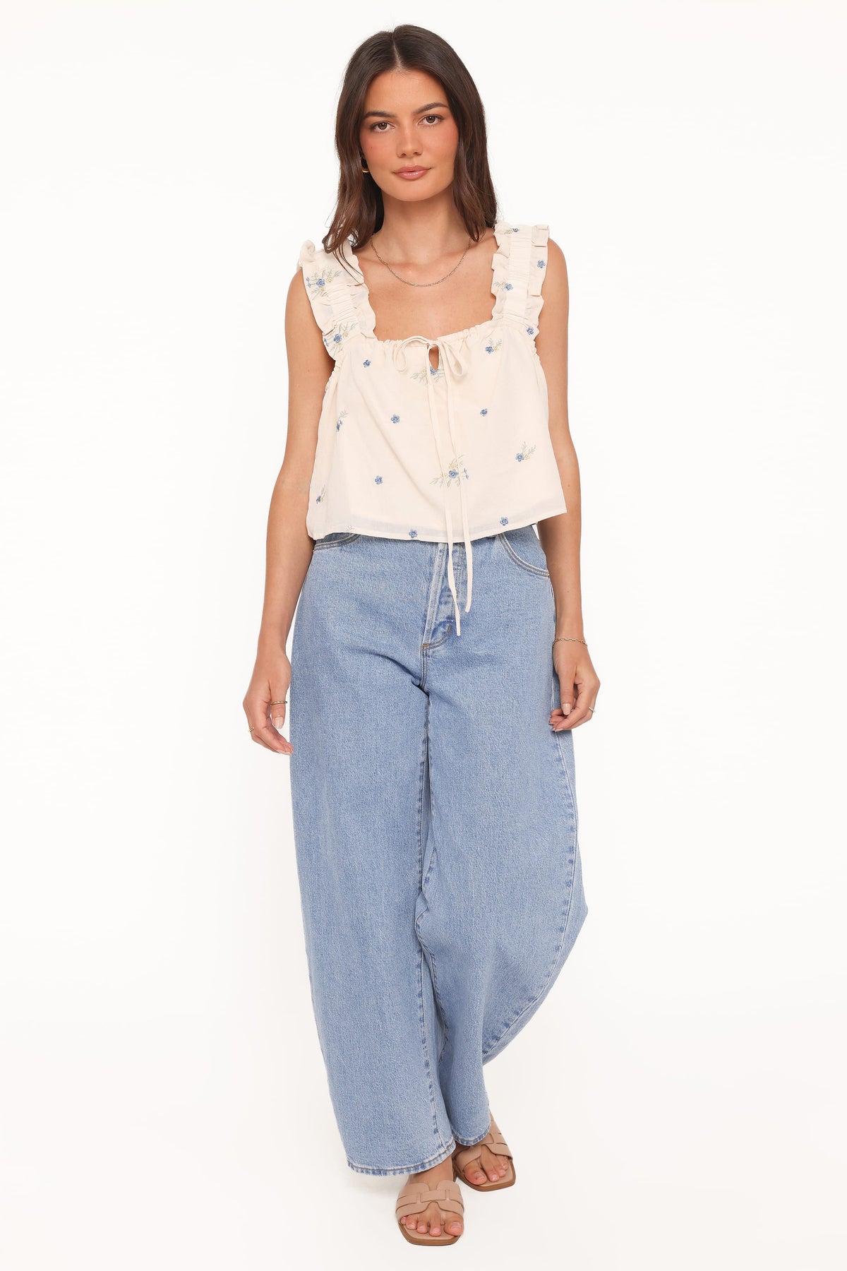 Marnie Top in Ivory Blue Floral – view 4 of 6