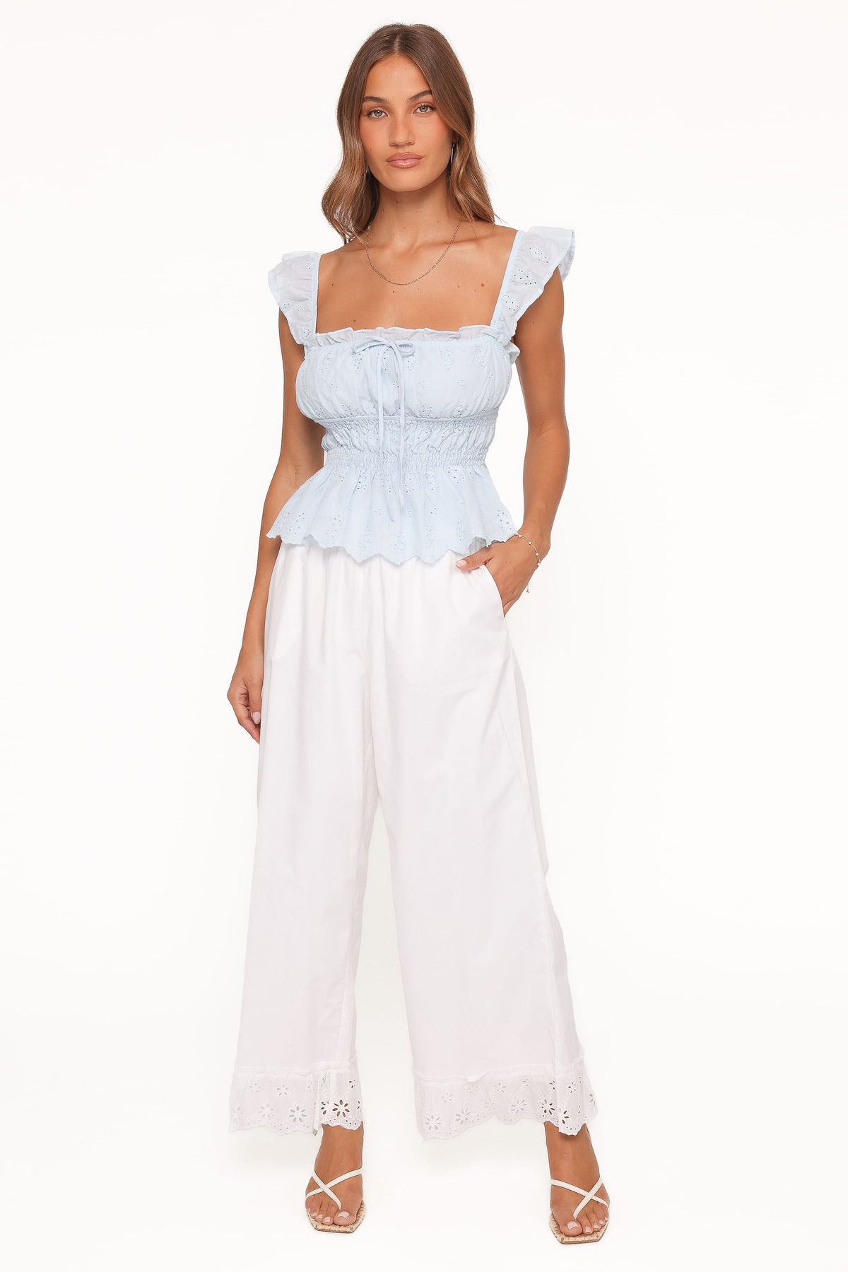 Melissa Peplum Top in Pale Blue – view 6 of 7