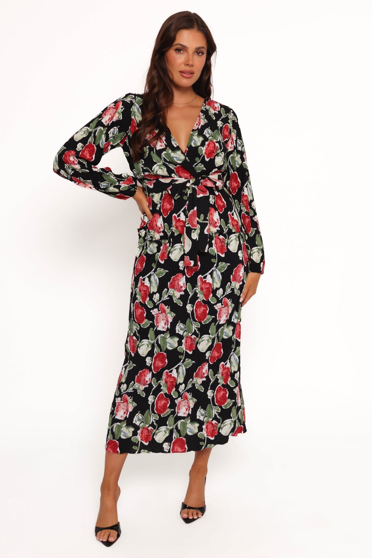 Minelli Pleat Top in Black Rose – view 1 of 8