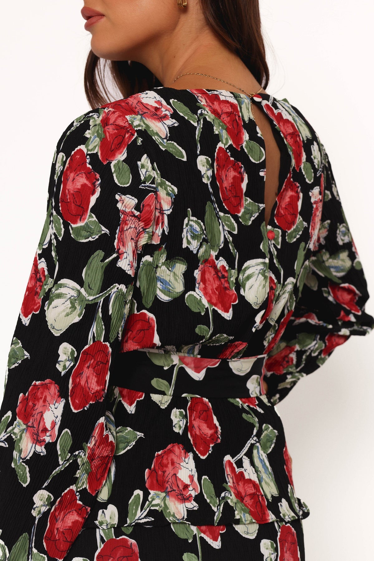 Minelli Pleat Top in Black Rose – view 5 of 8