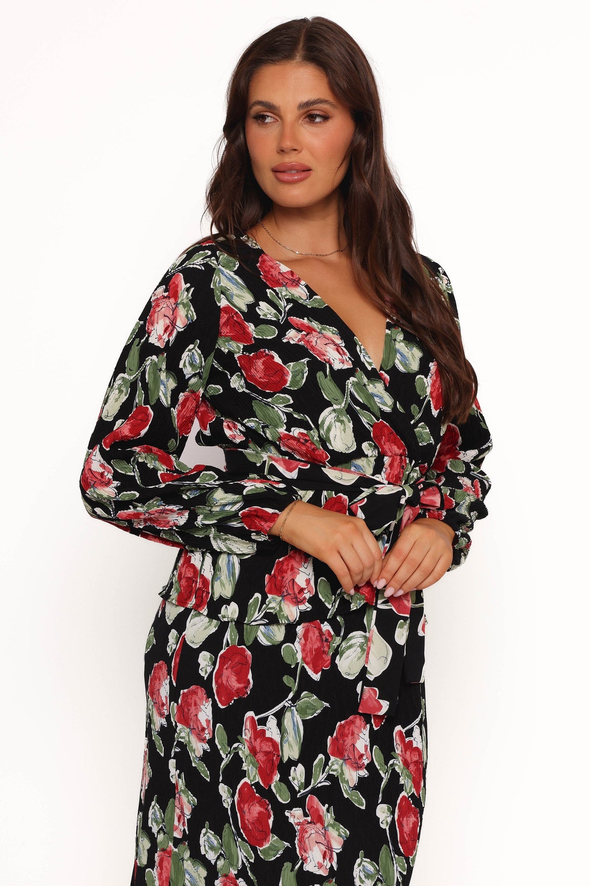 Minelli Pleat Top in Black Rose – view 6 of 8