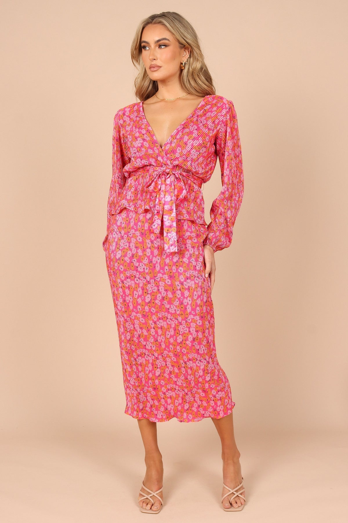 Minelli Pleat Top in Hot Pink – view 8 of 9