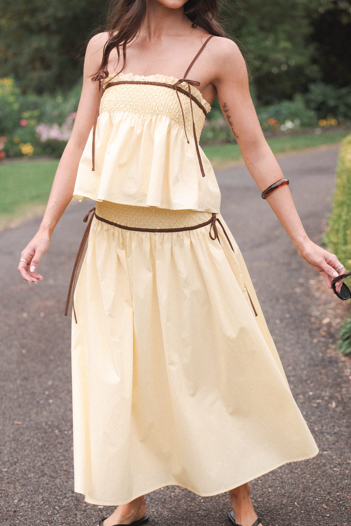 Mireille Baby Doll Top in Lemon – view 1 of 9