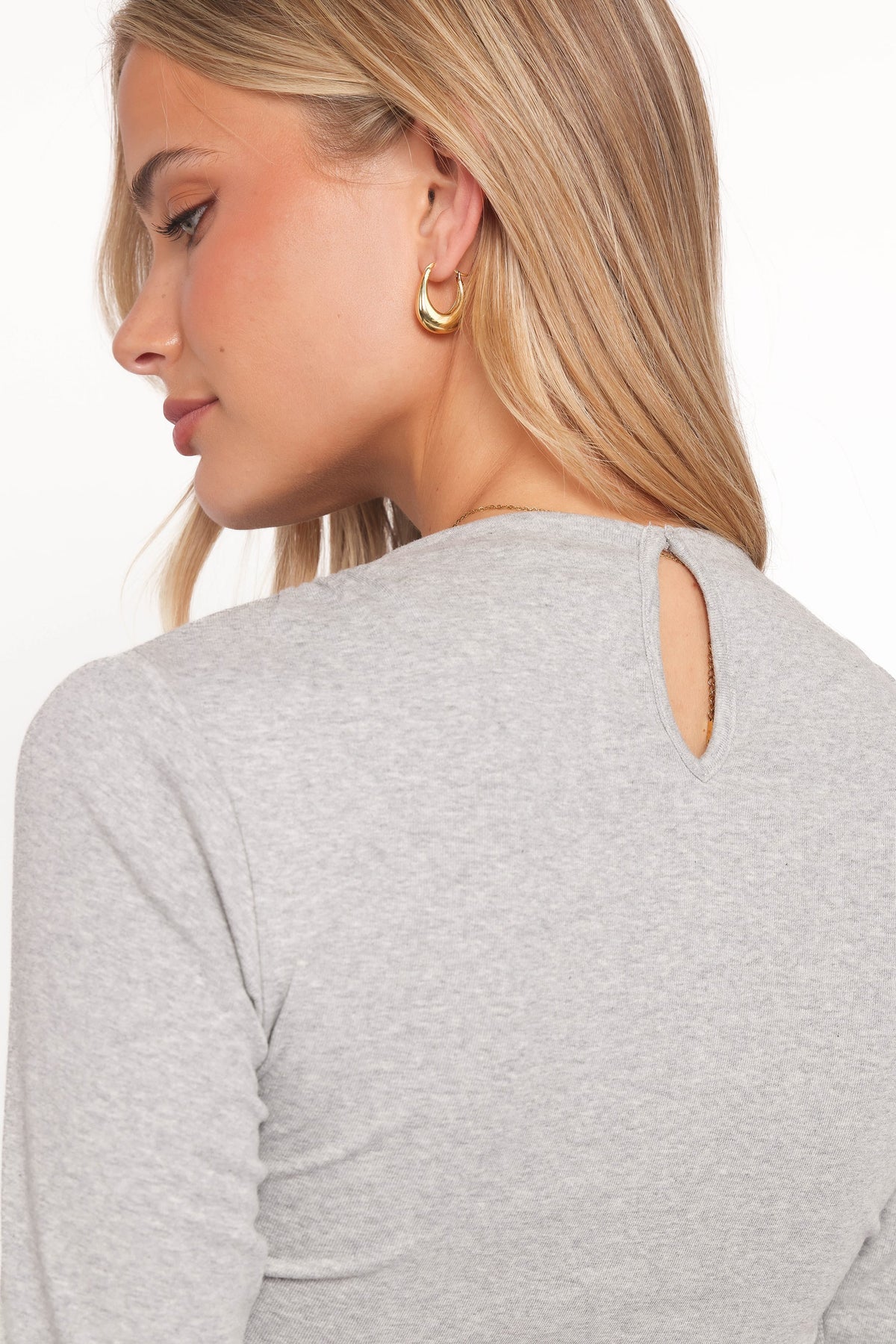 Nissa Long Sleeve Top in Heather Grey – view 2 of 6