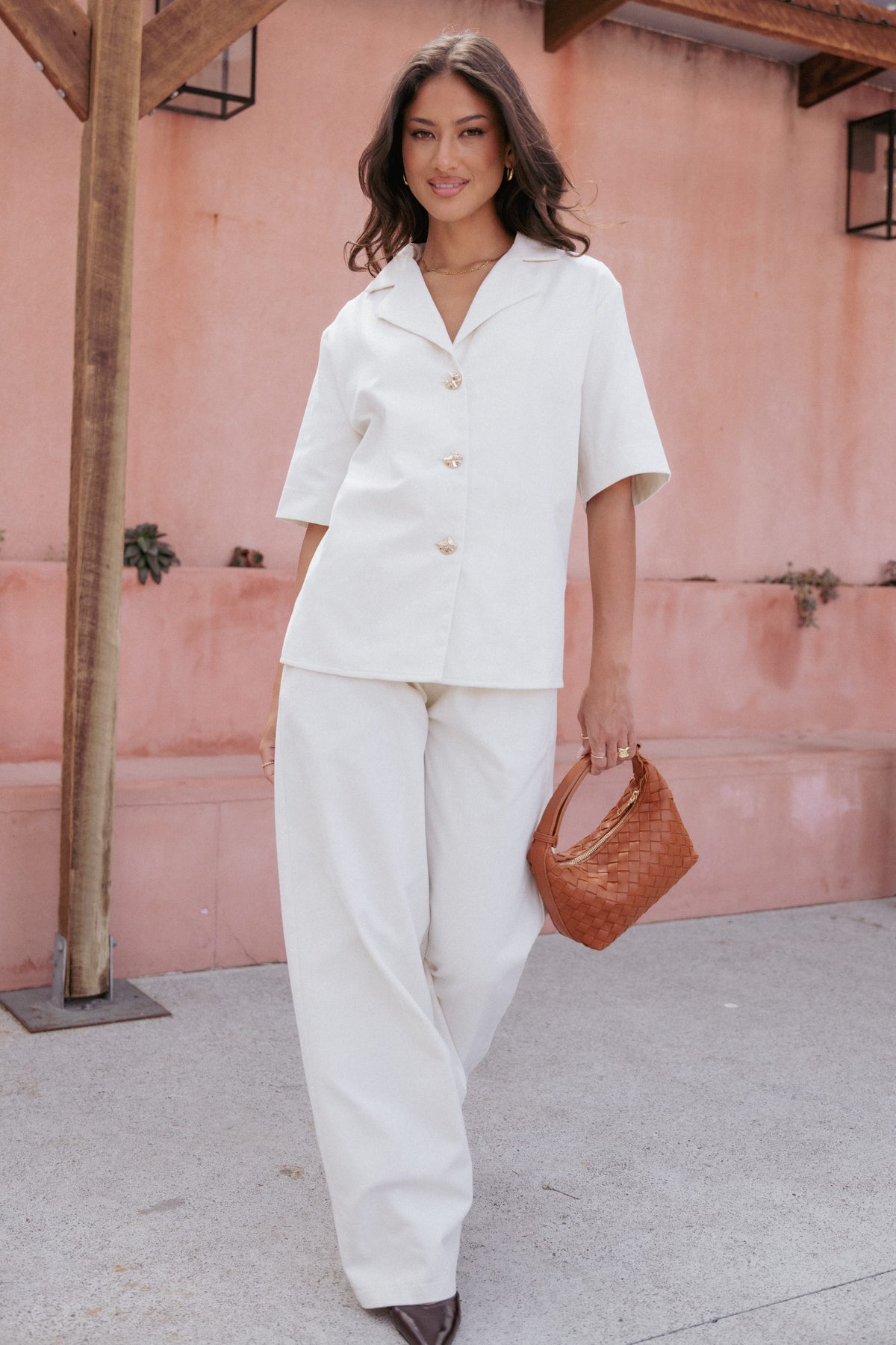 Odelia Denim Shirt in Off White – view 1 of 7