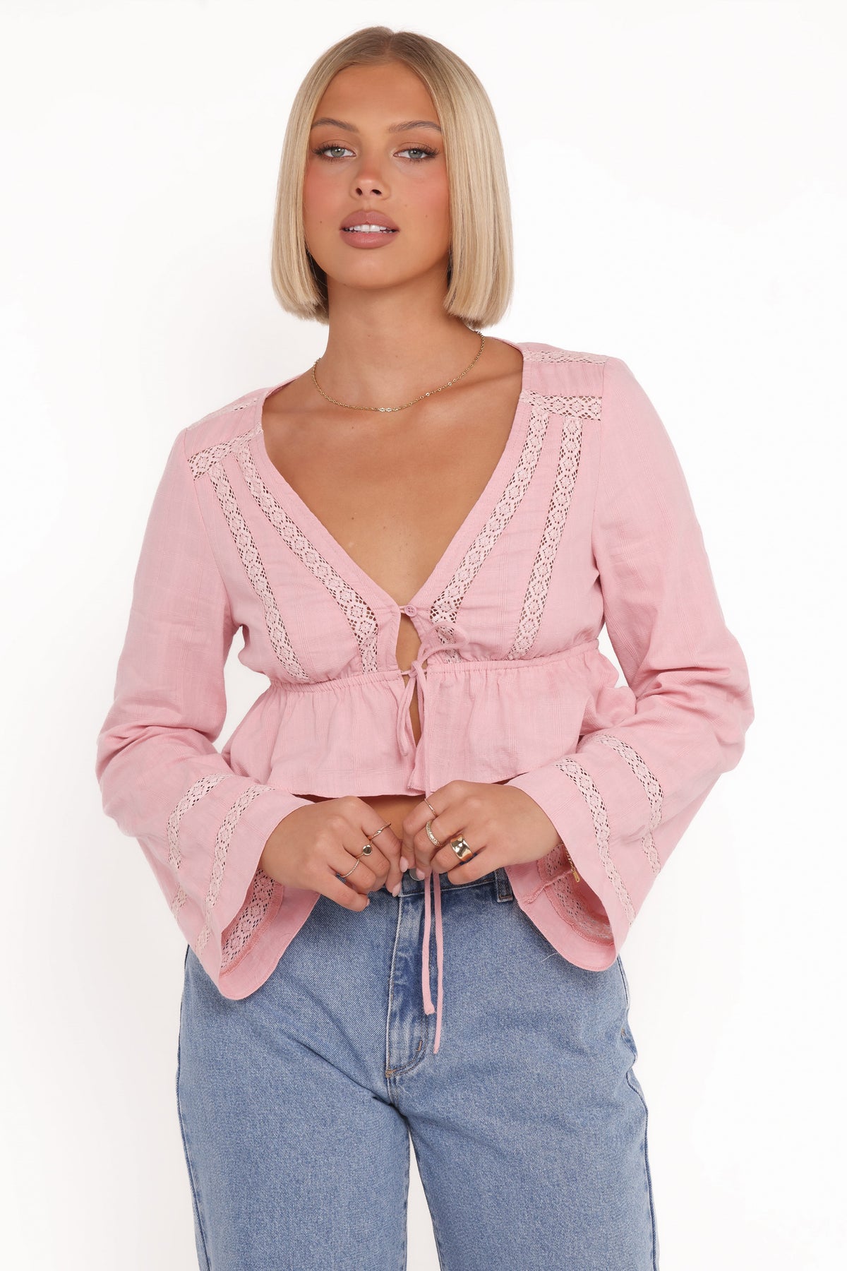 Reed Long Sleeve Top in Pink – view 2 of 7