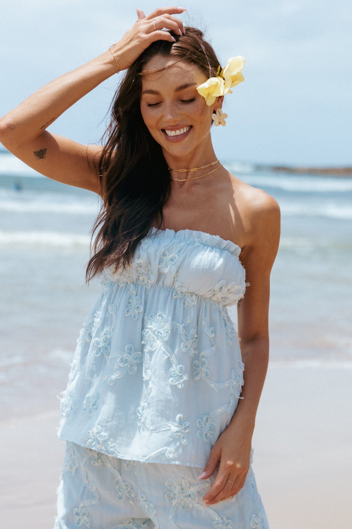 Robin Strapless Top in Pale Blue – view 1 of 8