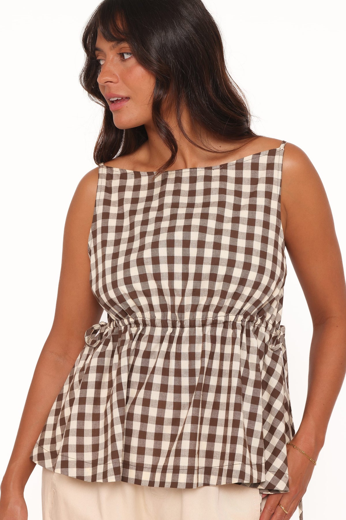 Rory Top in Brown Gingham – view 2 of 9