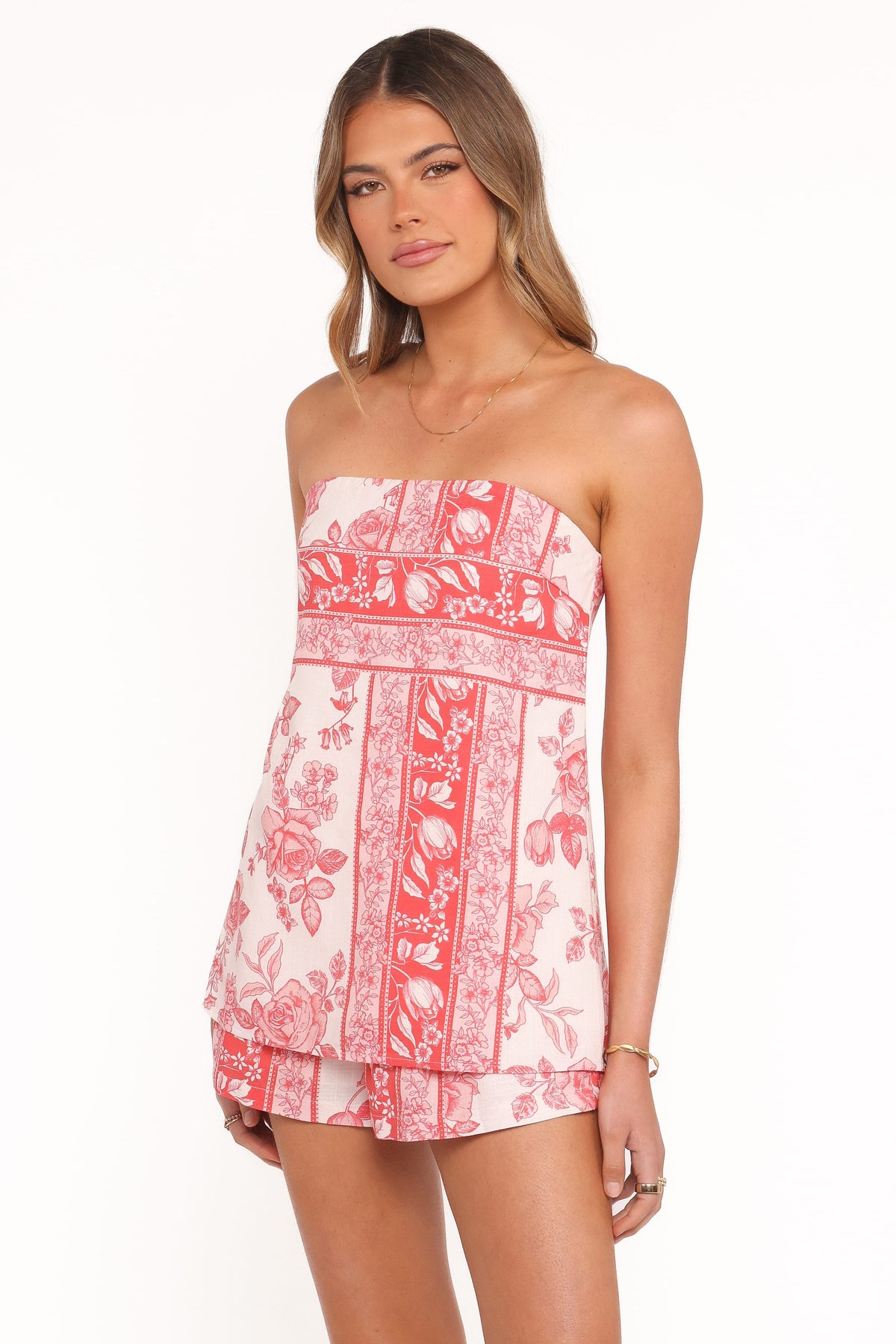 Rosemarie Strapless Top in Rose Tile – view 3 of 6