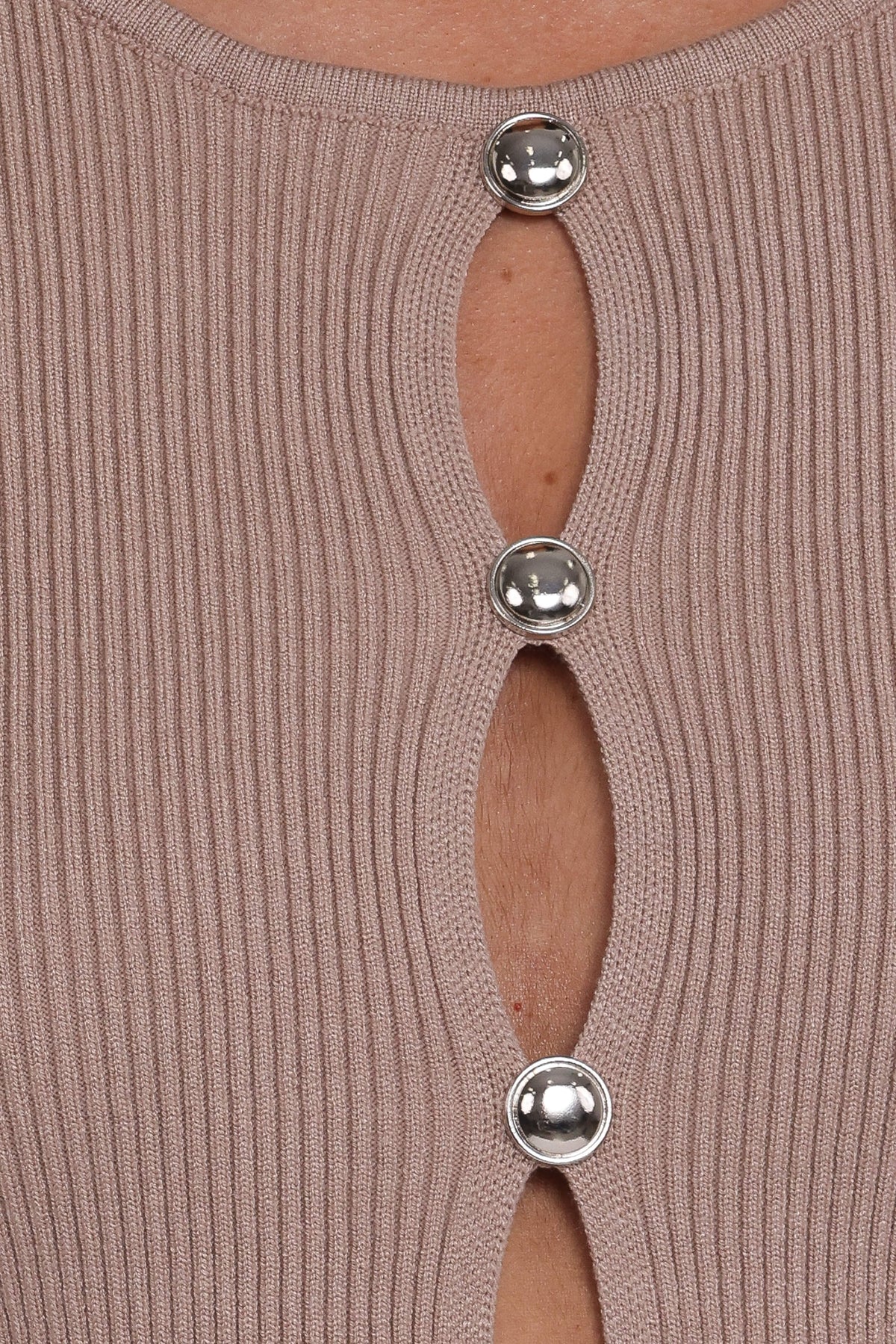 Rosienna Knit Top in Taupe – view 6 of 6