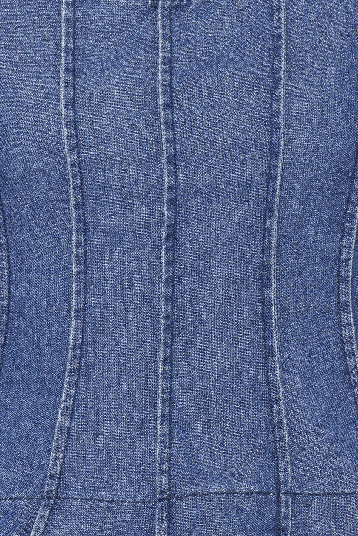 Saylor Denim Peplum Top in Blue Medium Wash – view 7 of 7