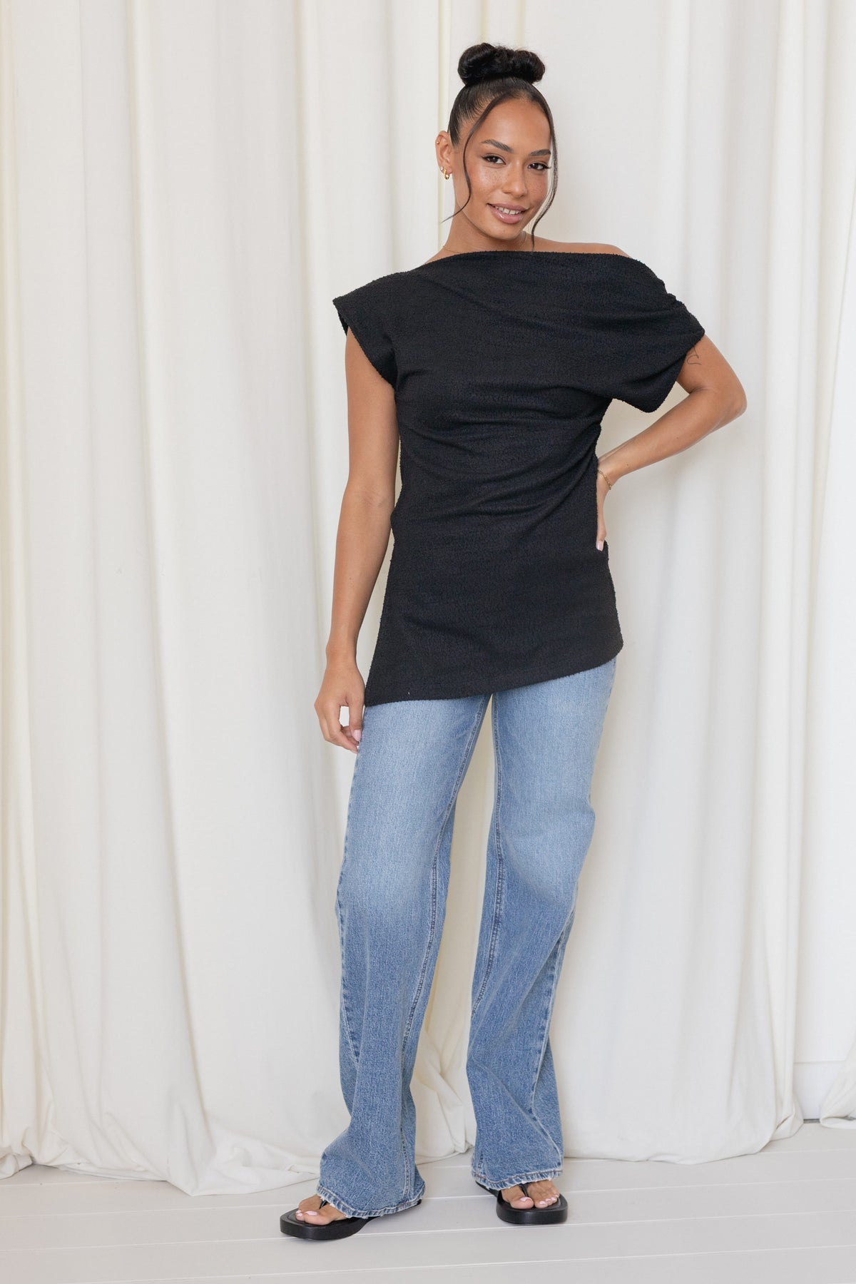 Selma Knit Top in Black – view 1 of 8
