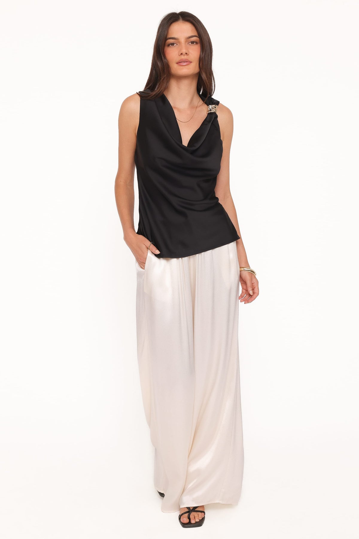 Serena Cowl Neck Top in Black – view 5 of 6