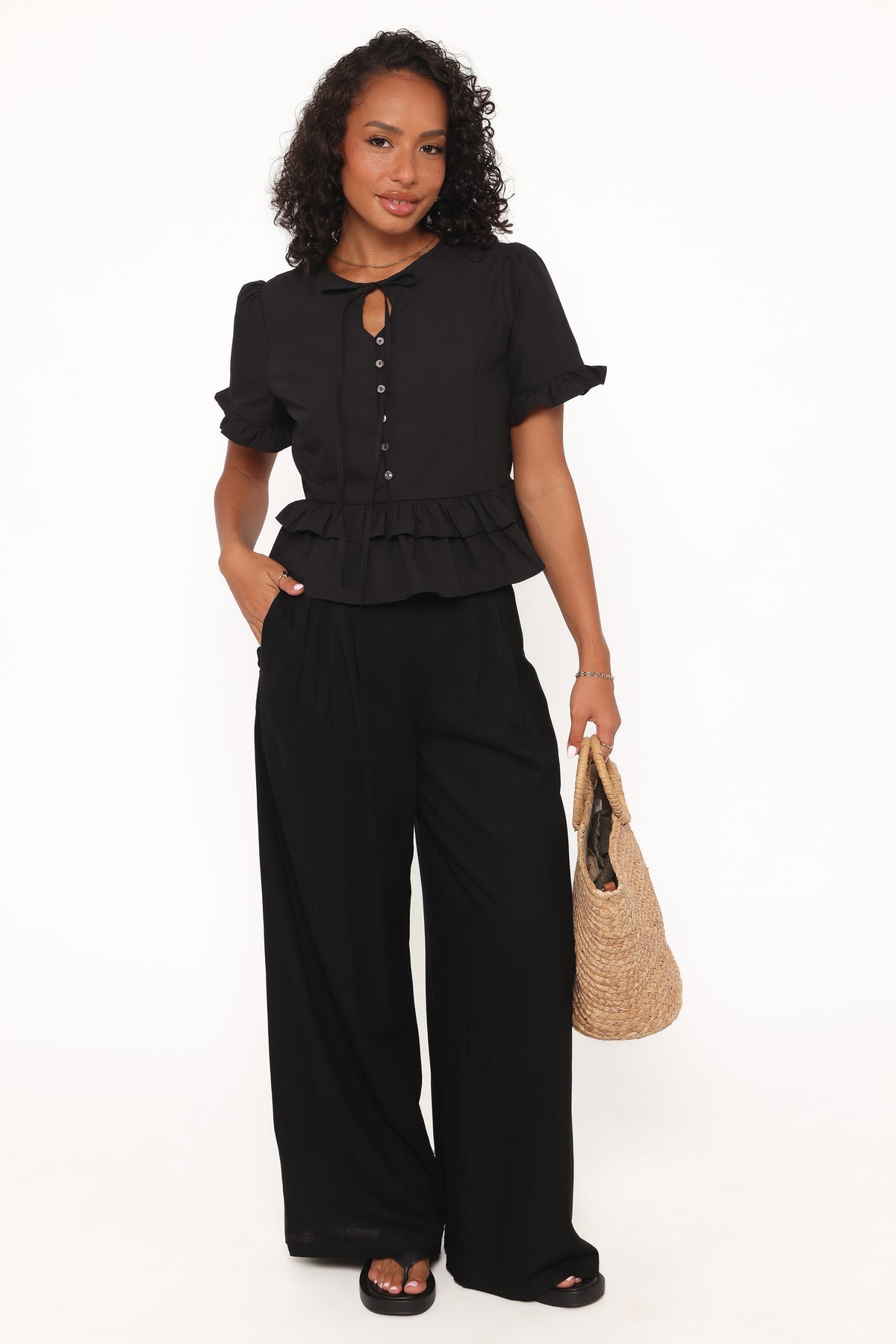 Sorcha Peplum Top in Black – view 2 of 6