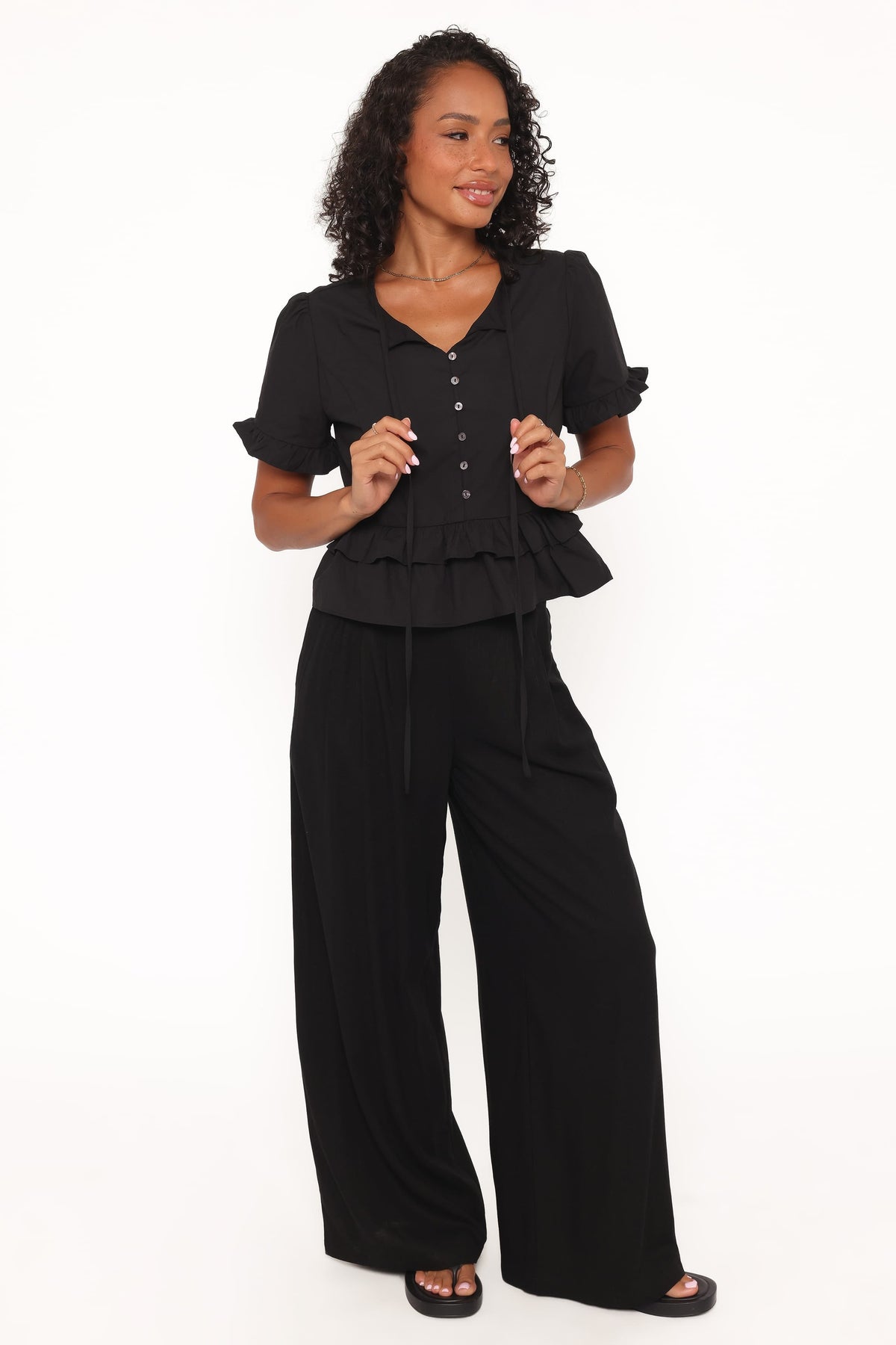 Sorcha Peplum Top in Black – view 5 of 6